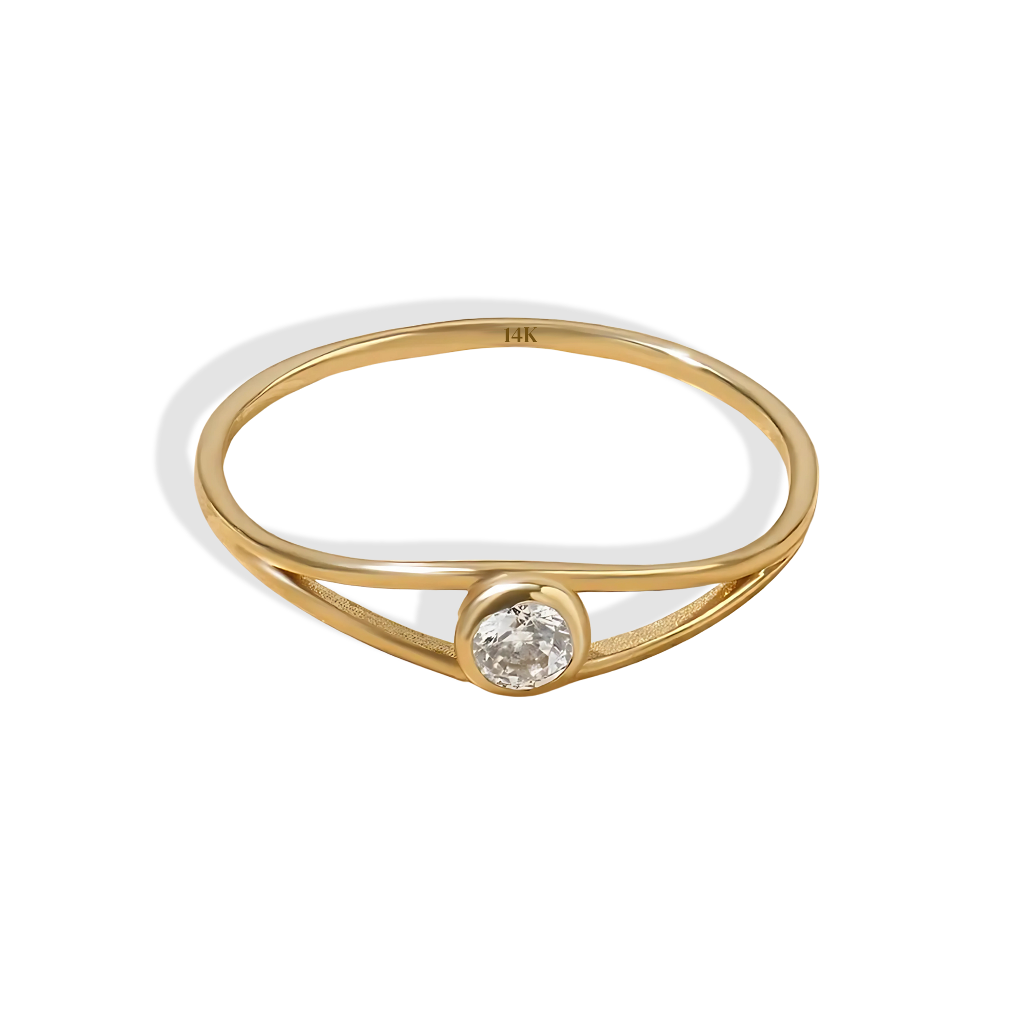 The Framed Birthstone Gemstone Ring 14K Gold is a stunning piece that beautifully