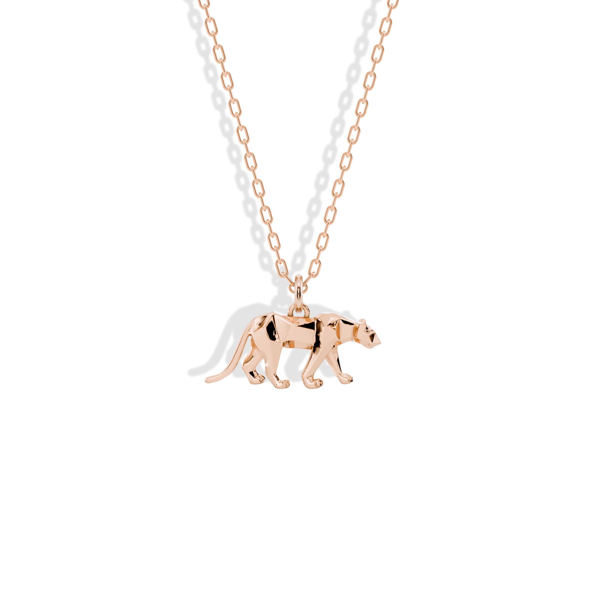 Geometric Panther Pendant Necklace 14K Gold / Silver