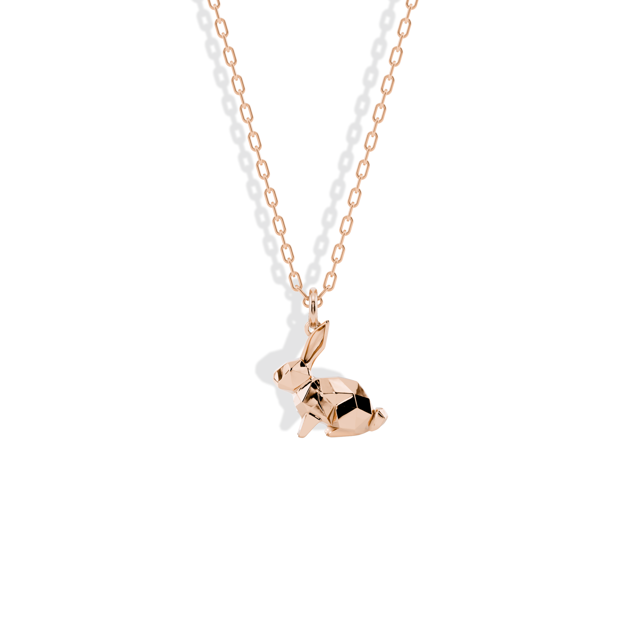 Geometric Rabbit Pendant Necklace 14K Gold / Silver