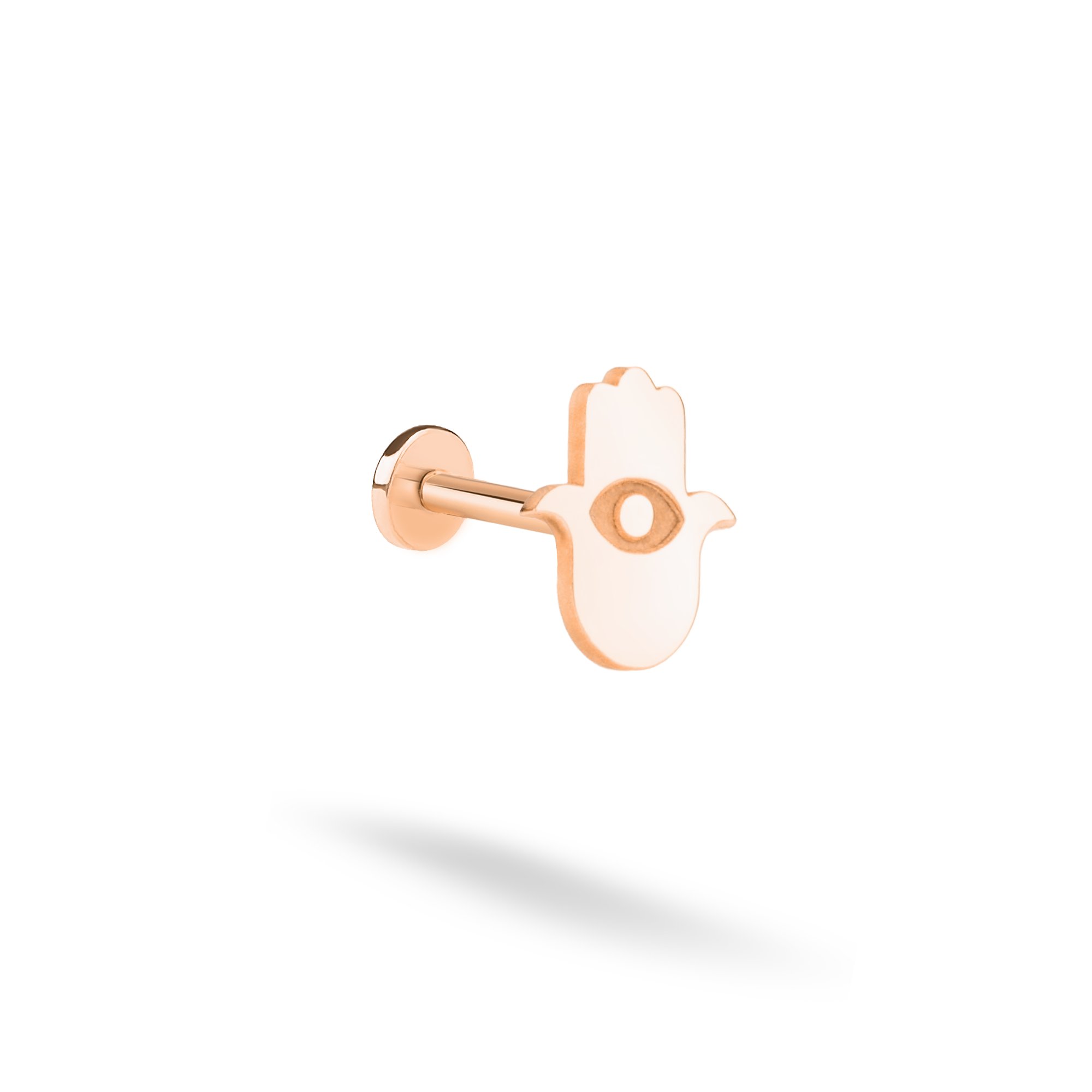 Hamsa Hand Flatback Ear Piercing 14K Gold