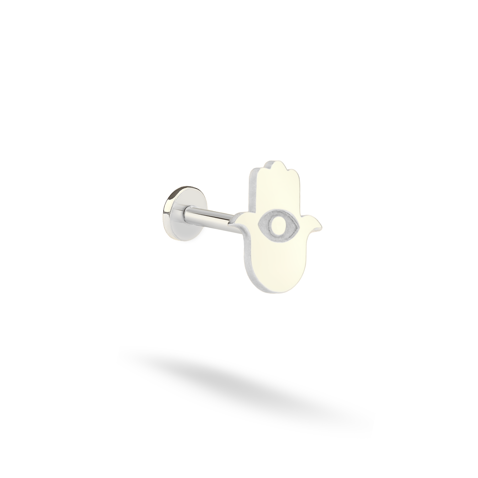 Hamsa Hand Flatback Ear Piercing 14K Gold