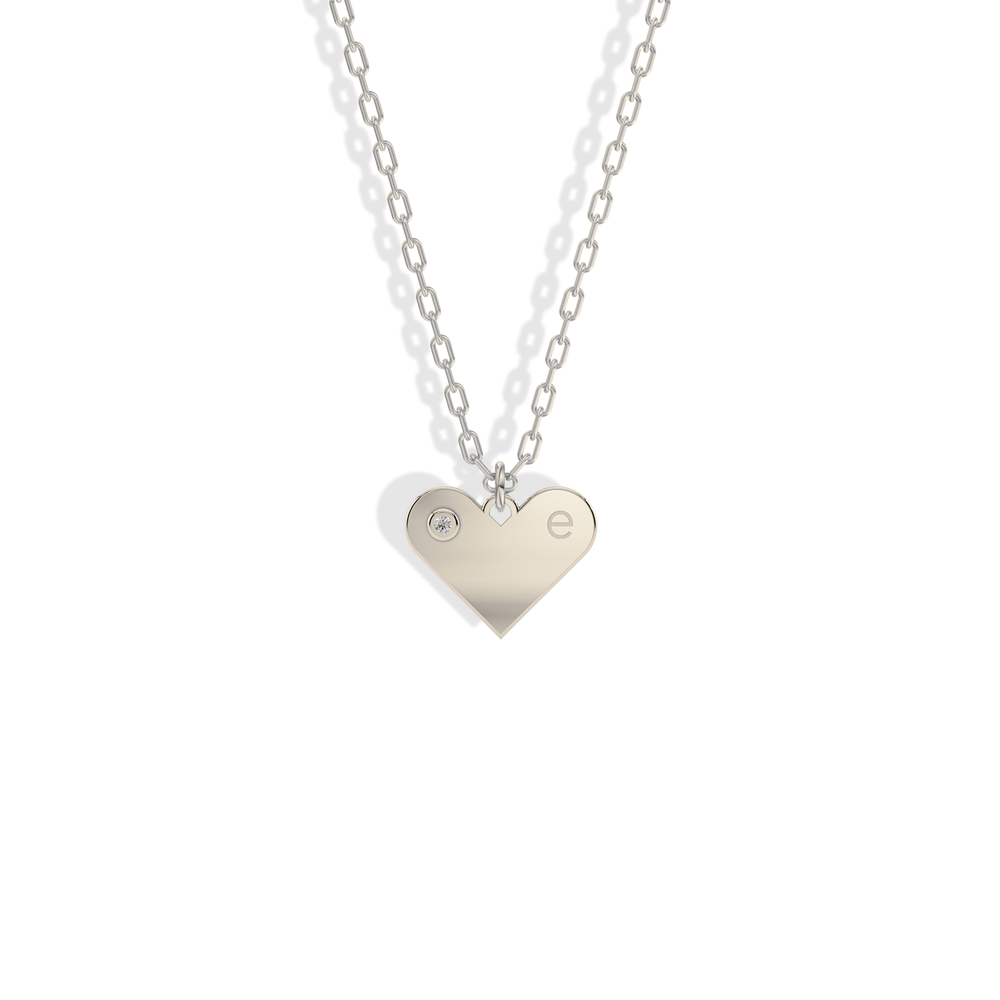 Heart Letter Diamond Personalized Custom Necklace 14K Gold / Silver