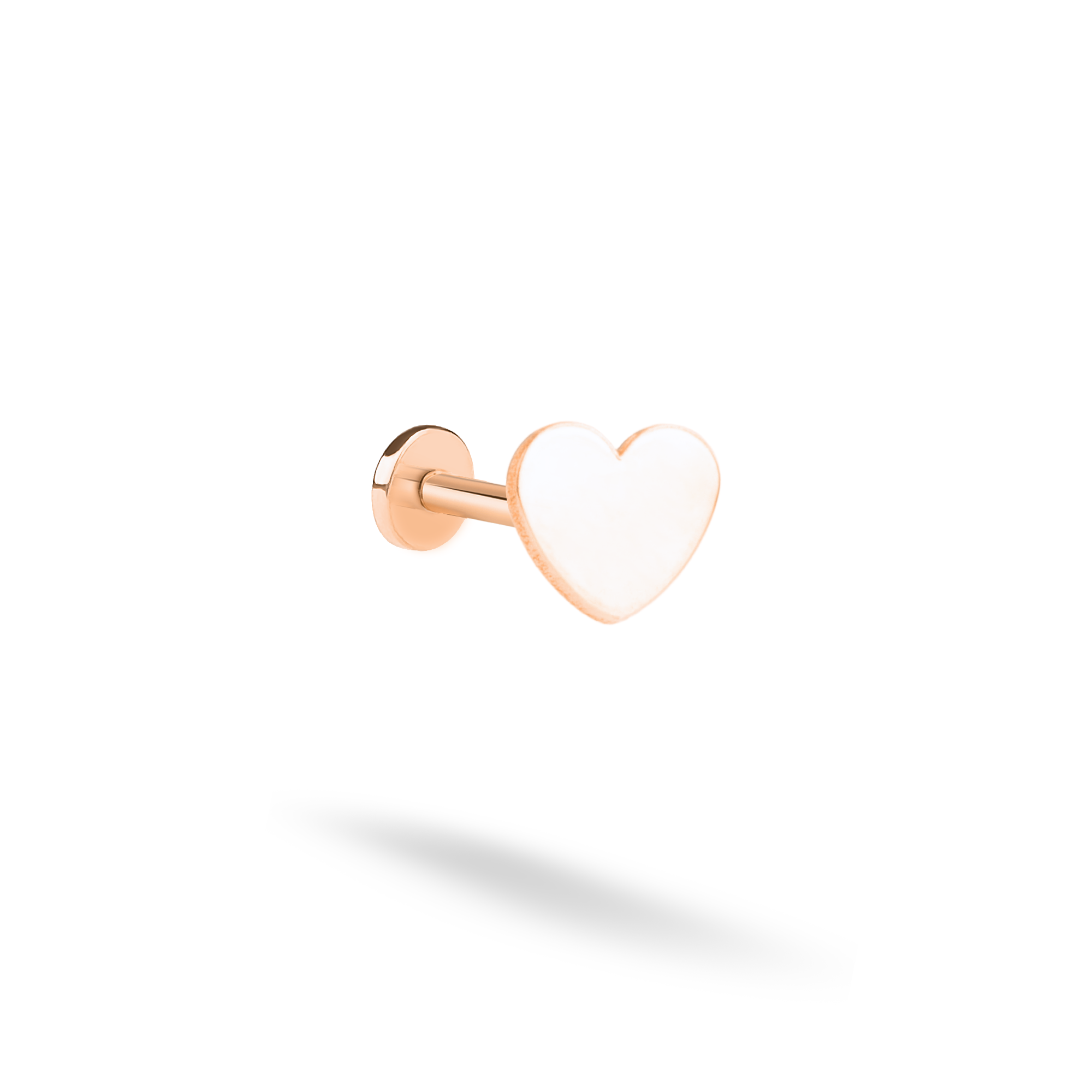 Heart Love Flatback Ear Piercing 14K Gold