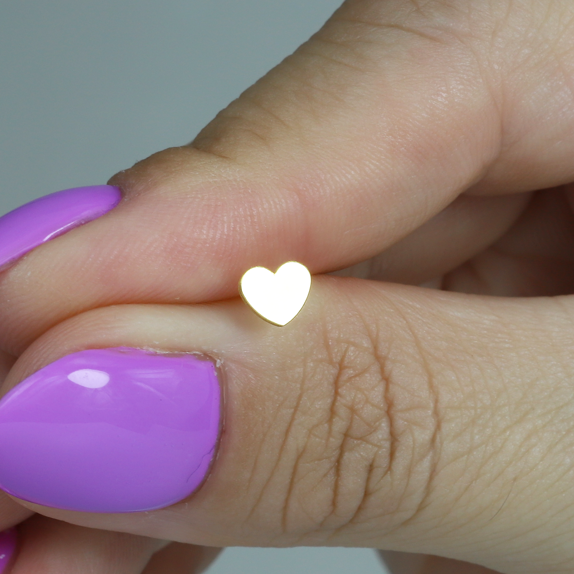 Heart Love Flatback Ear Piercing 14K Gold