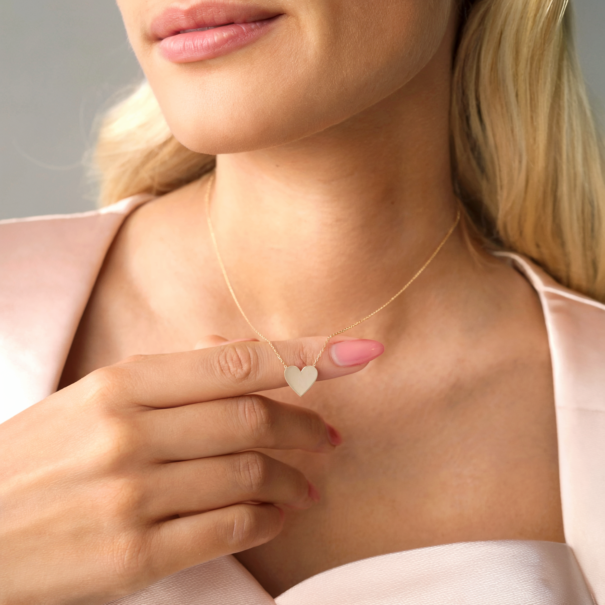 14K Gold Heart Pendant Necklace