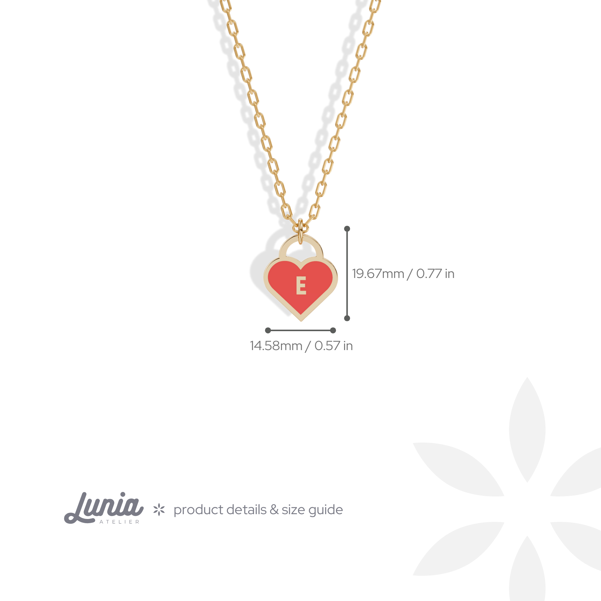 Heart Padlock Letter Personalized Custom Necklace 14K Gold / Silver