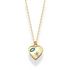 Heart Turquoise Detailed Diamond Necklace 14K Gold