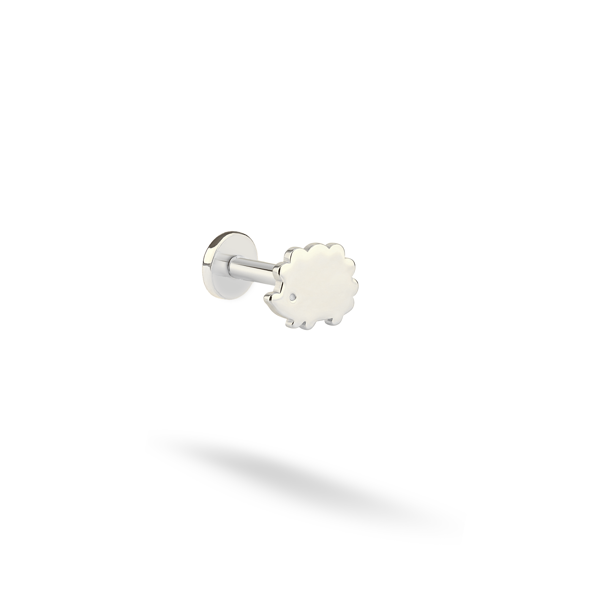 Hedgehog Flatback Ear Piercing 14K Gold / Silver