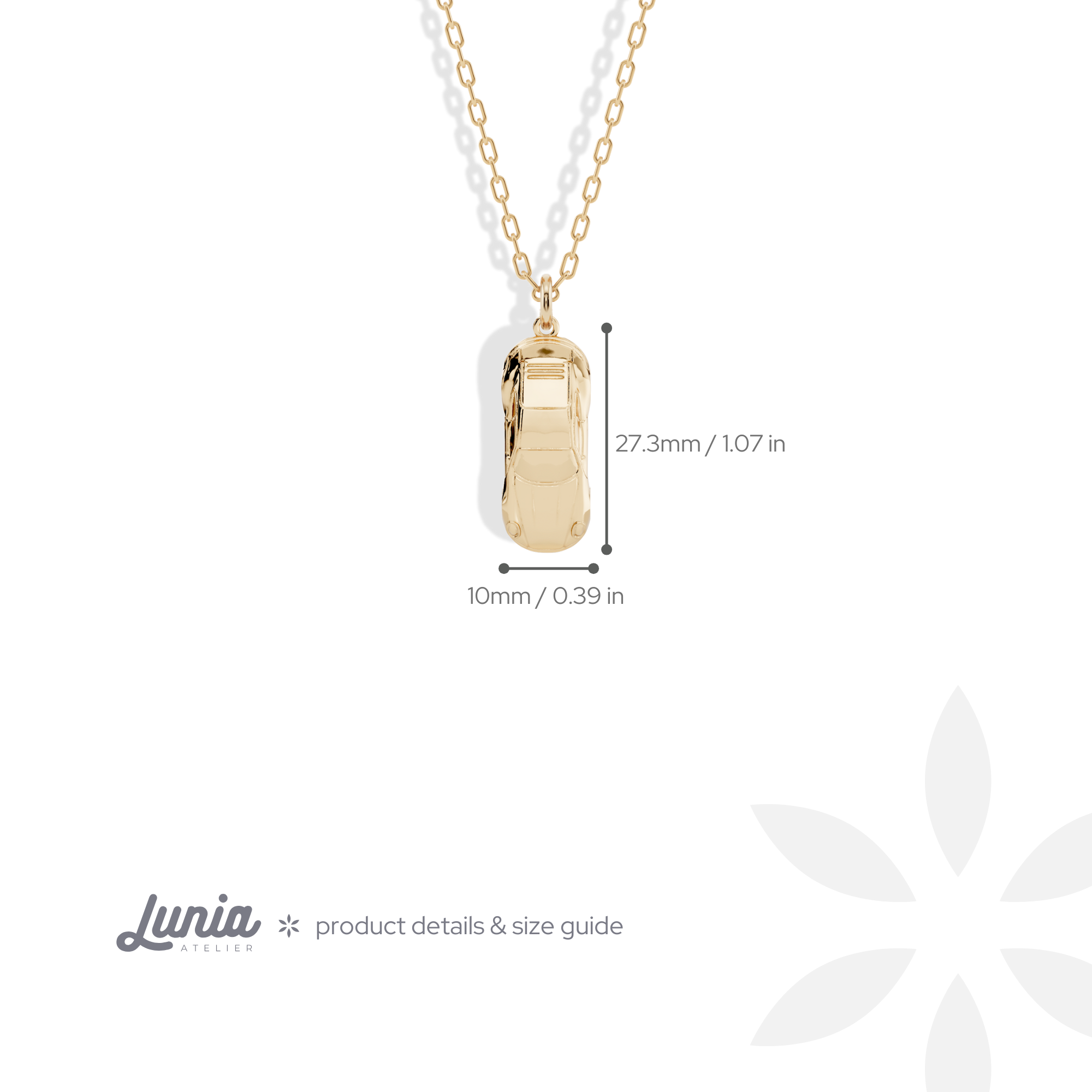 Heritage Coupe Diecast Model Car Necklace 14K Gold / Silver