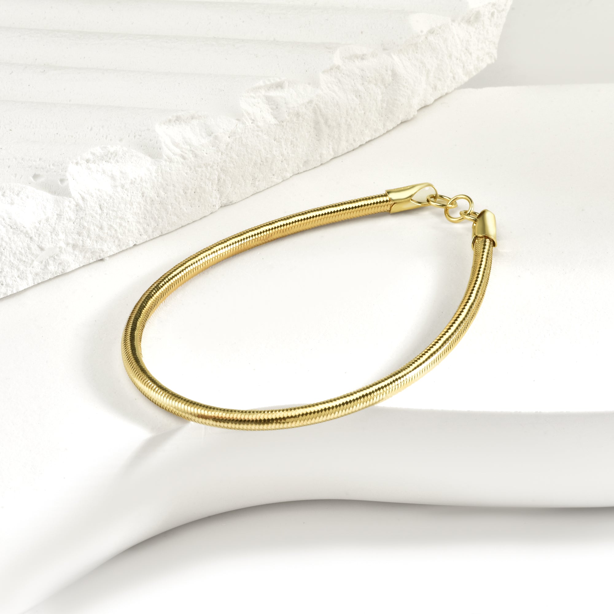 Herringbone Chain Bracelet 14K Gold