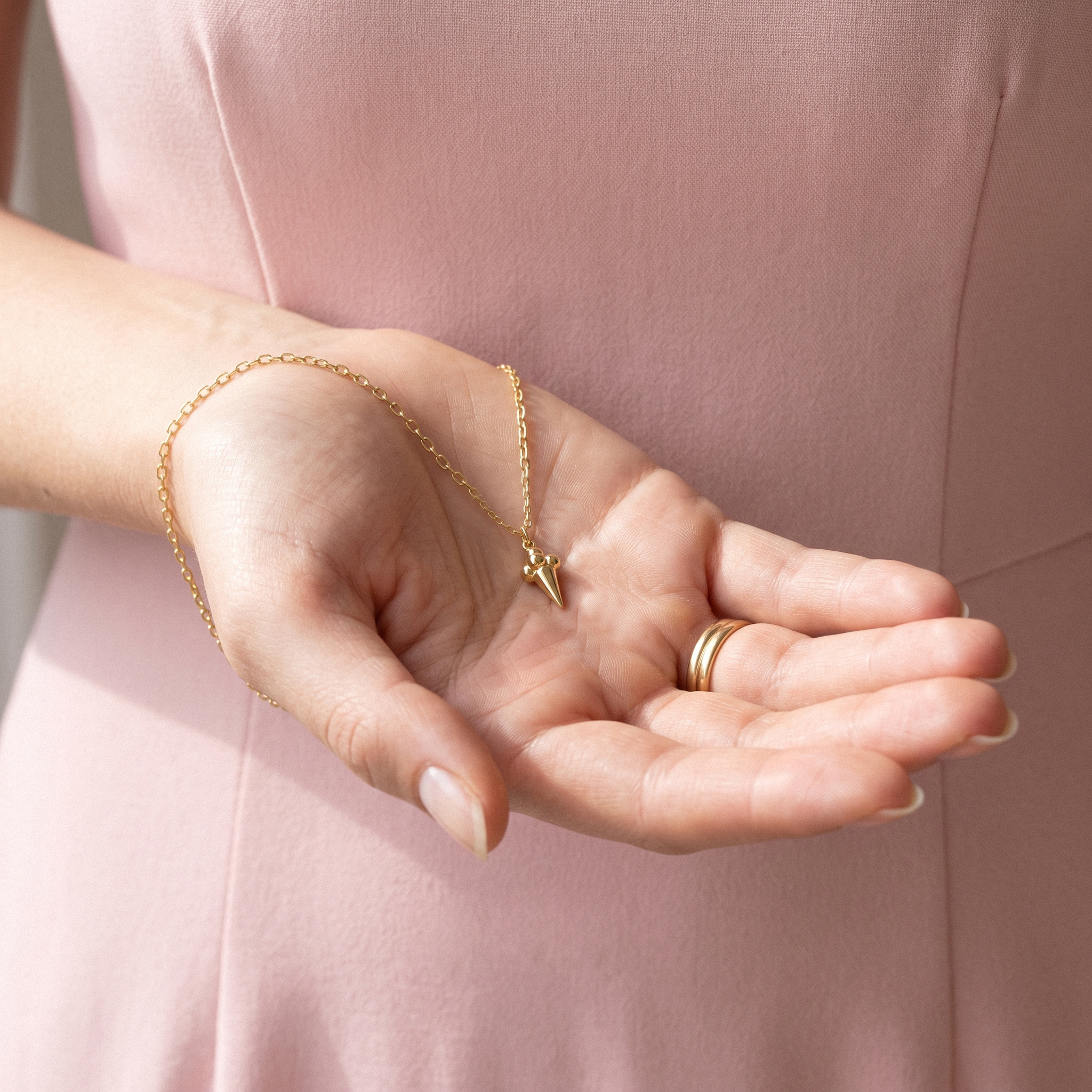 Ice Cream Pendant Necklace 14K Gold