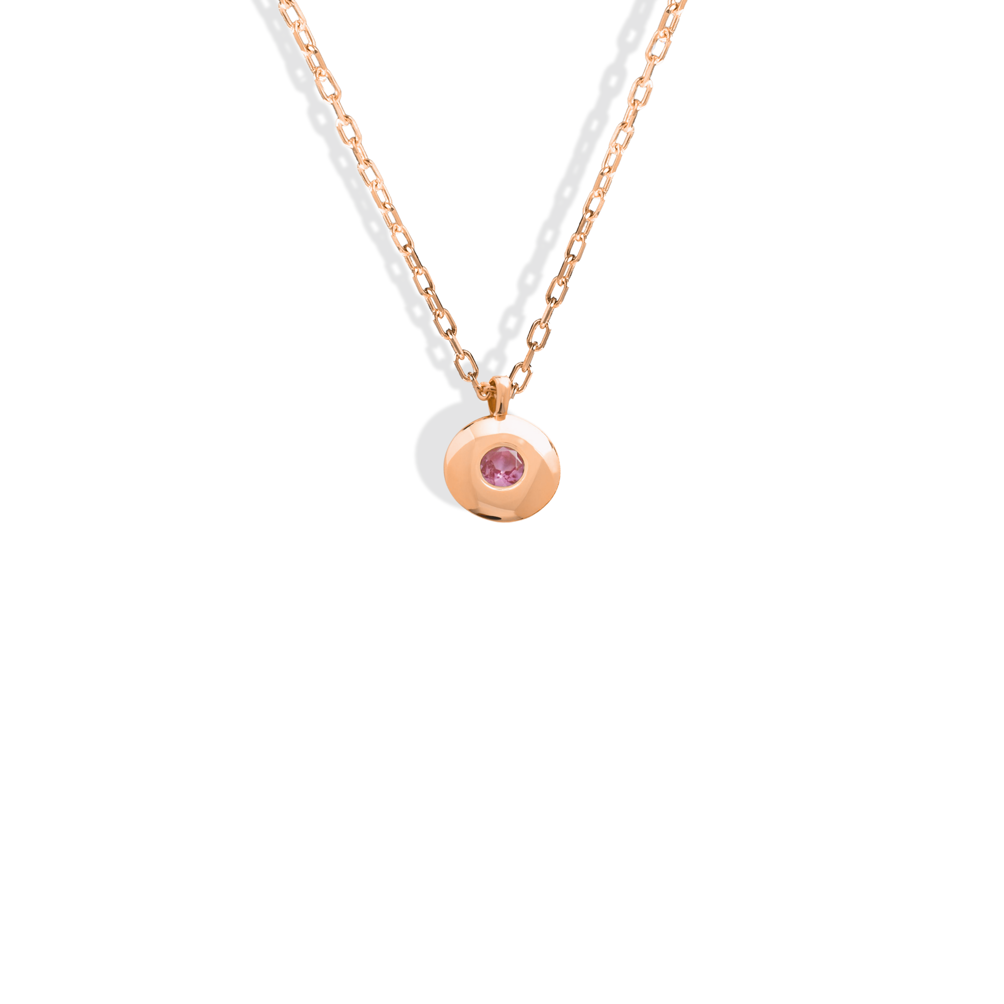 In-frame Birthstone Solitaire Custom Necklace 14K Gold