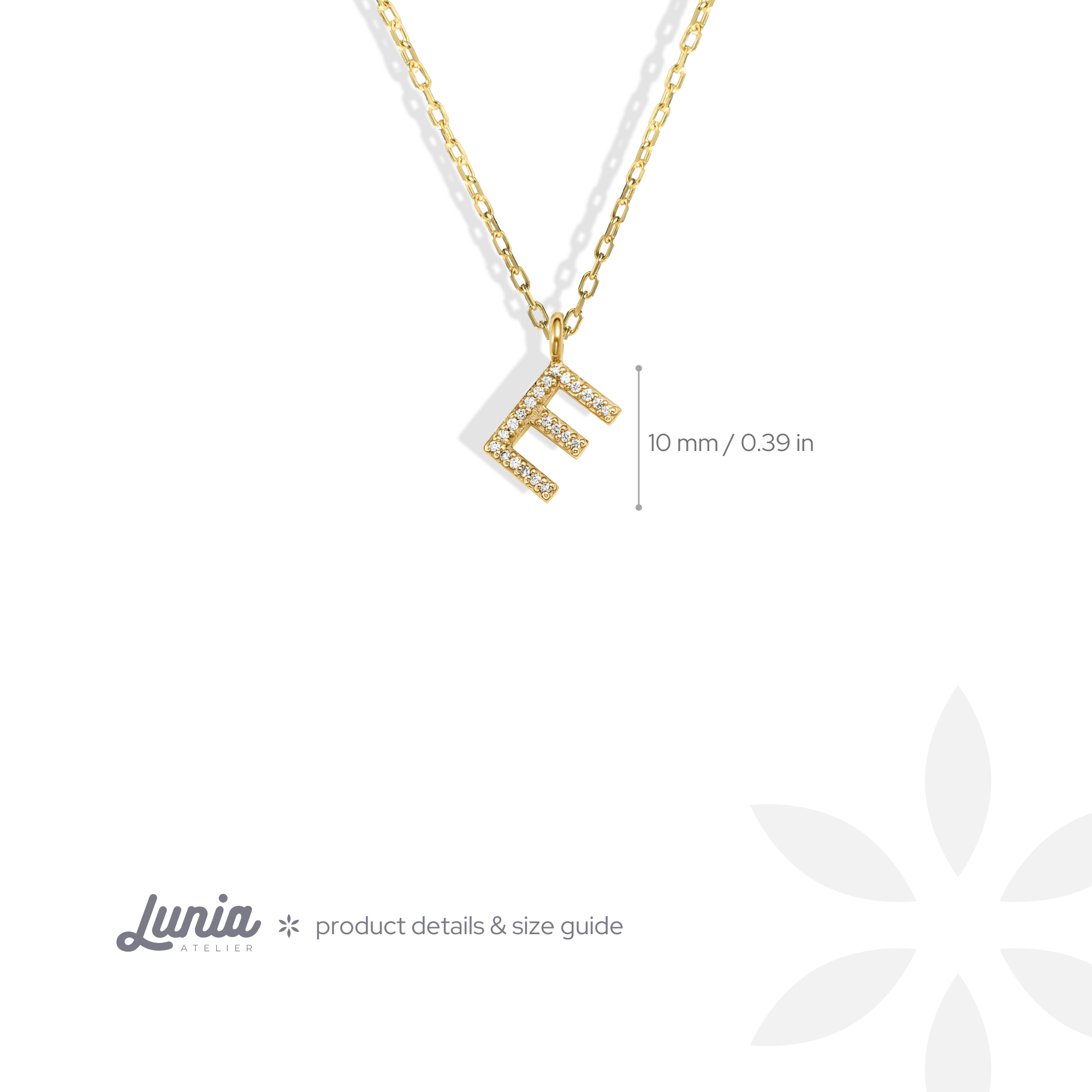 Initial Pendant Diamond Stone Custom Necklace 14K Gold