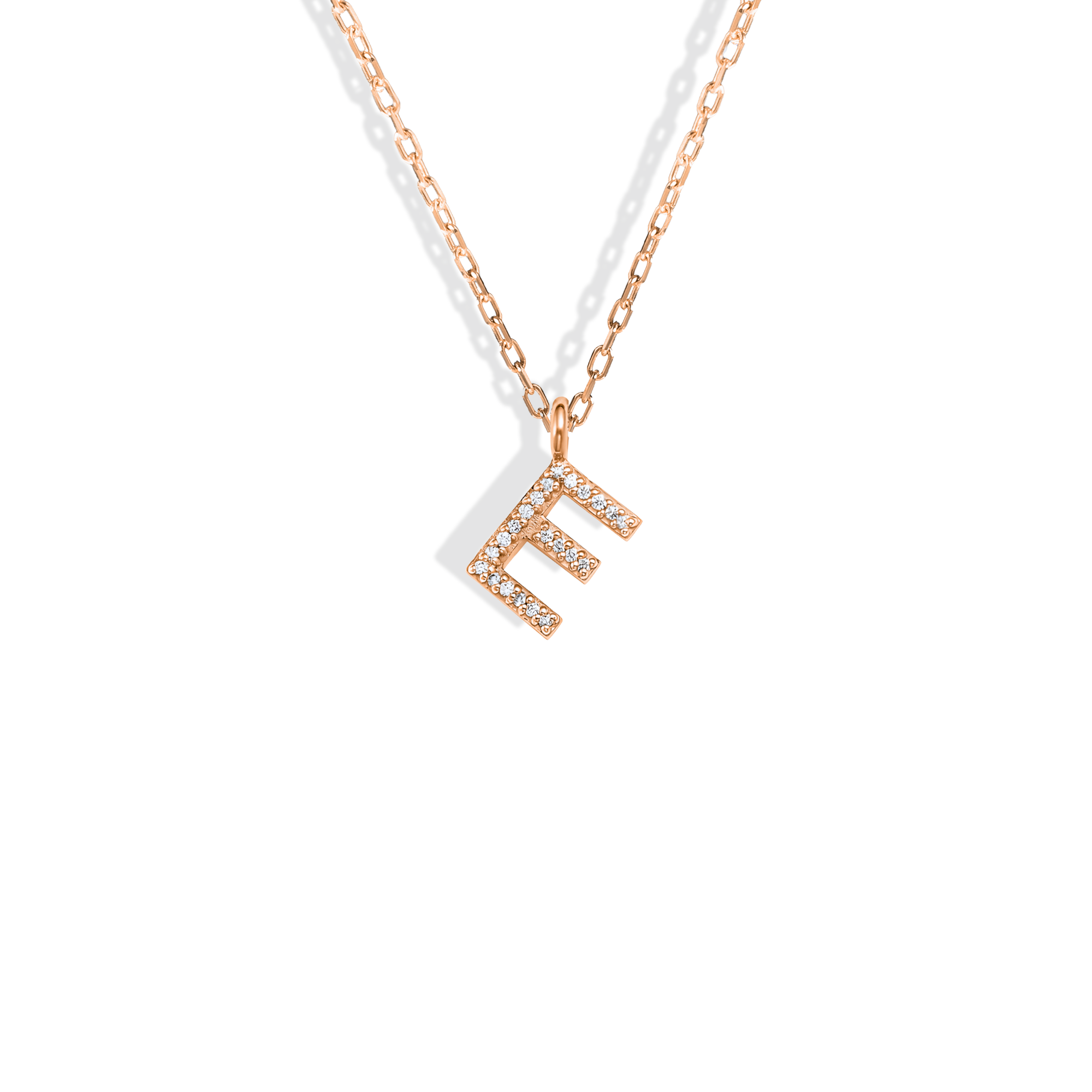 Initial Pendant Diamond Stone Custom Necklace 14K Gold