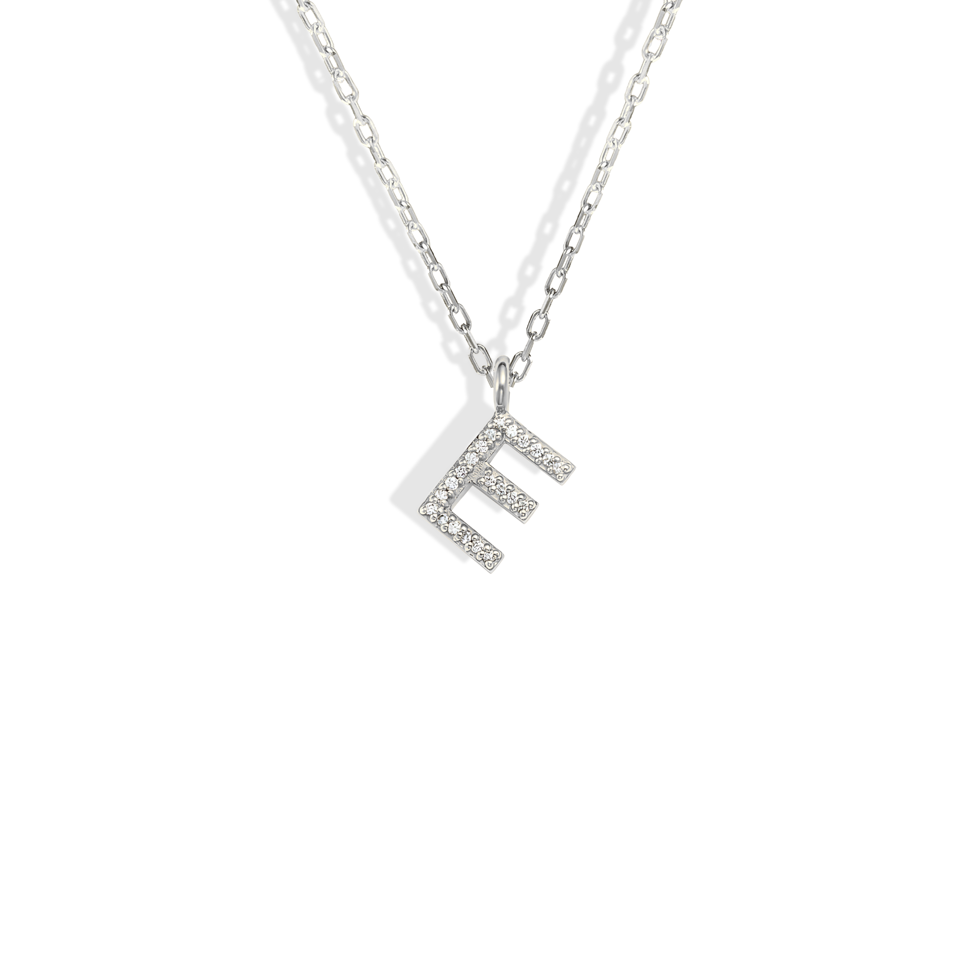 Initial Pendant Diamond Stone Custom Necklace 14K Gold