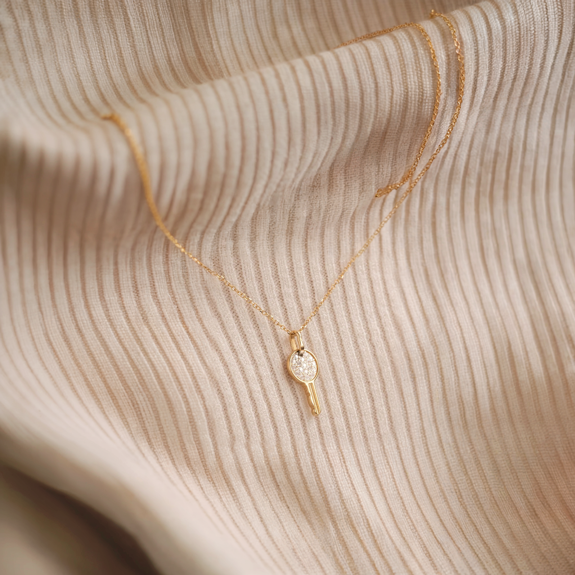Key Stone Necklace 14K Gold