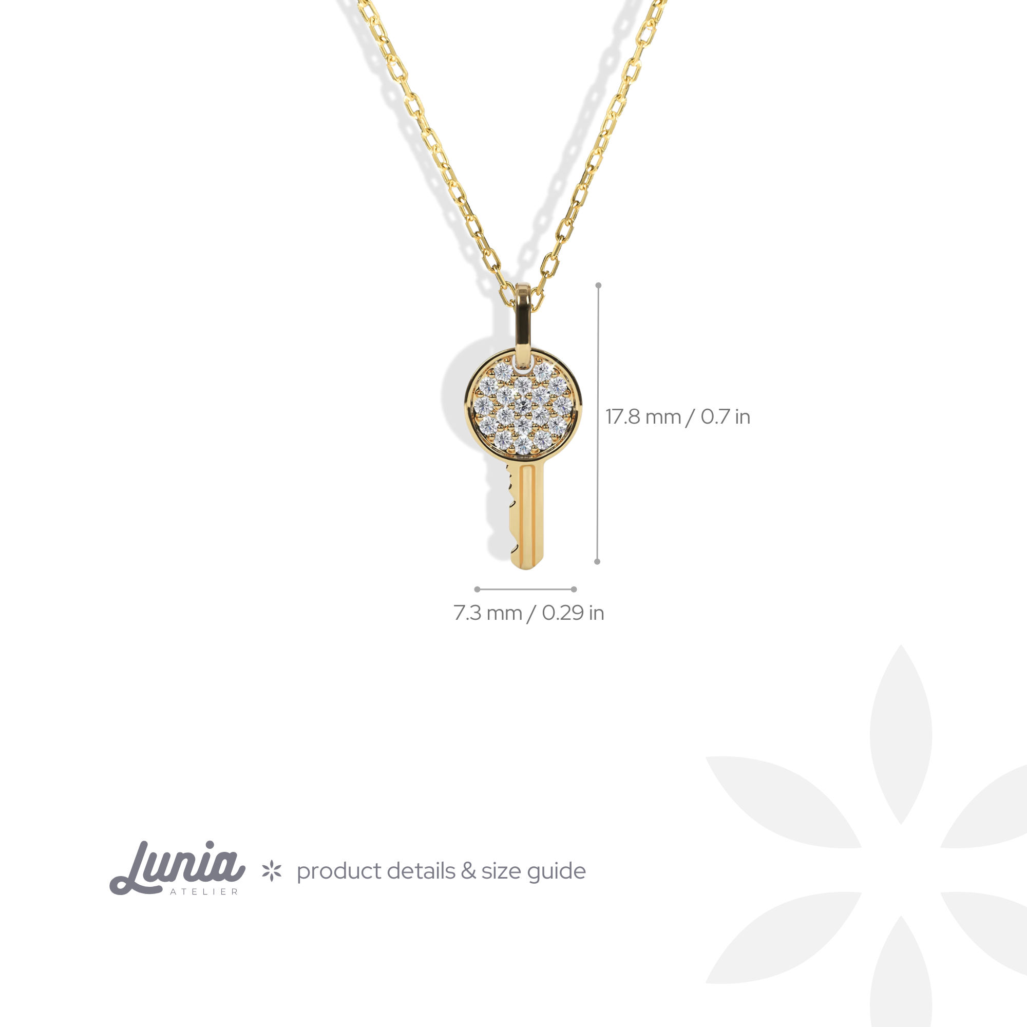 Key Stone Necklace 14K Gold