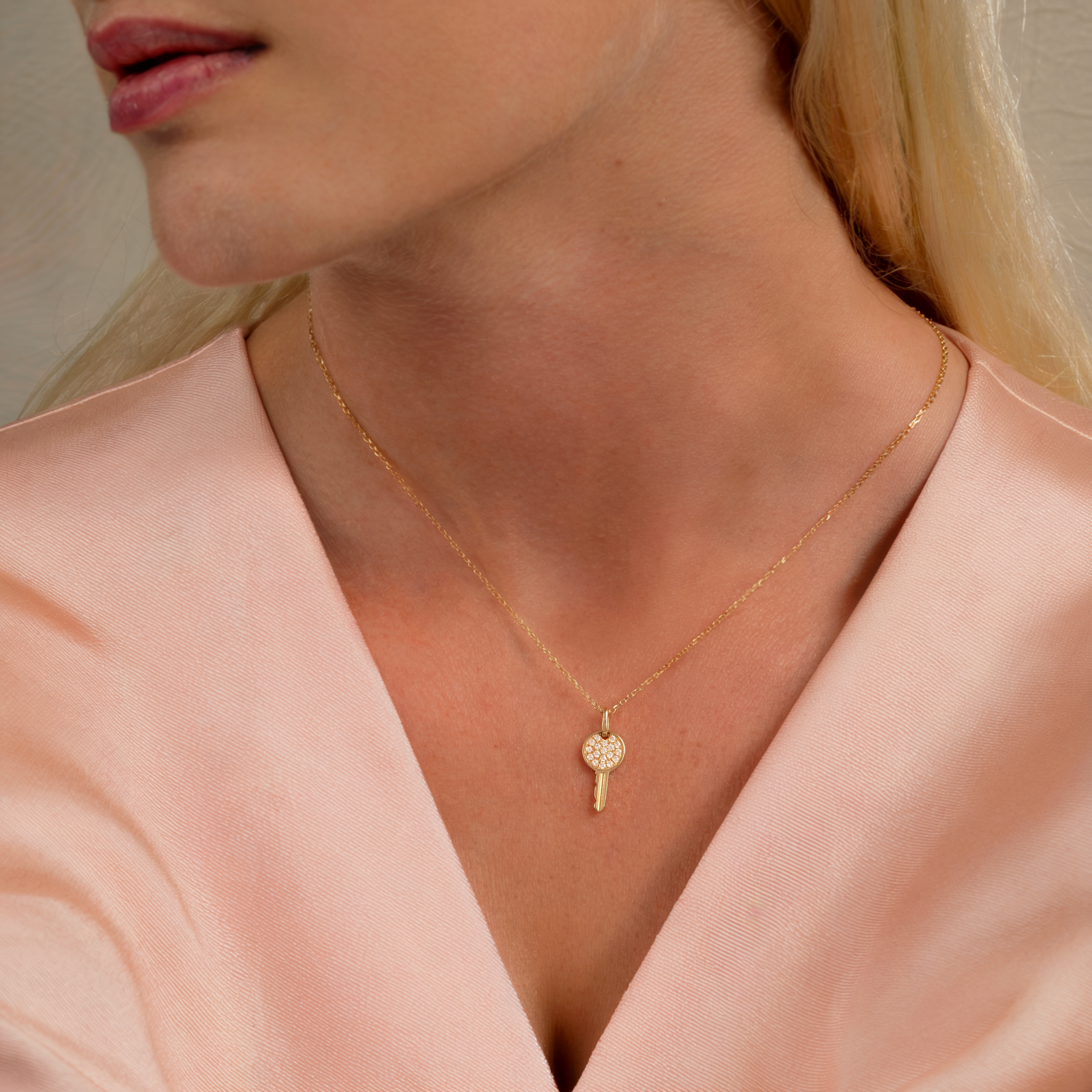 Key Stone Necklace 14K Gold