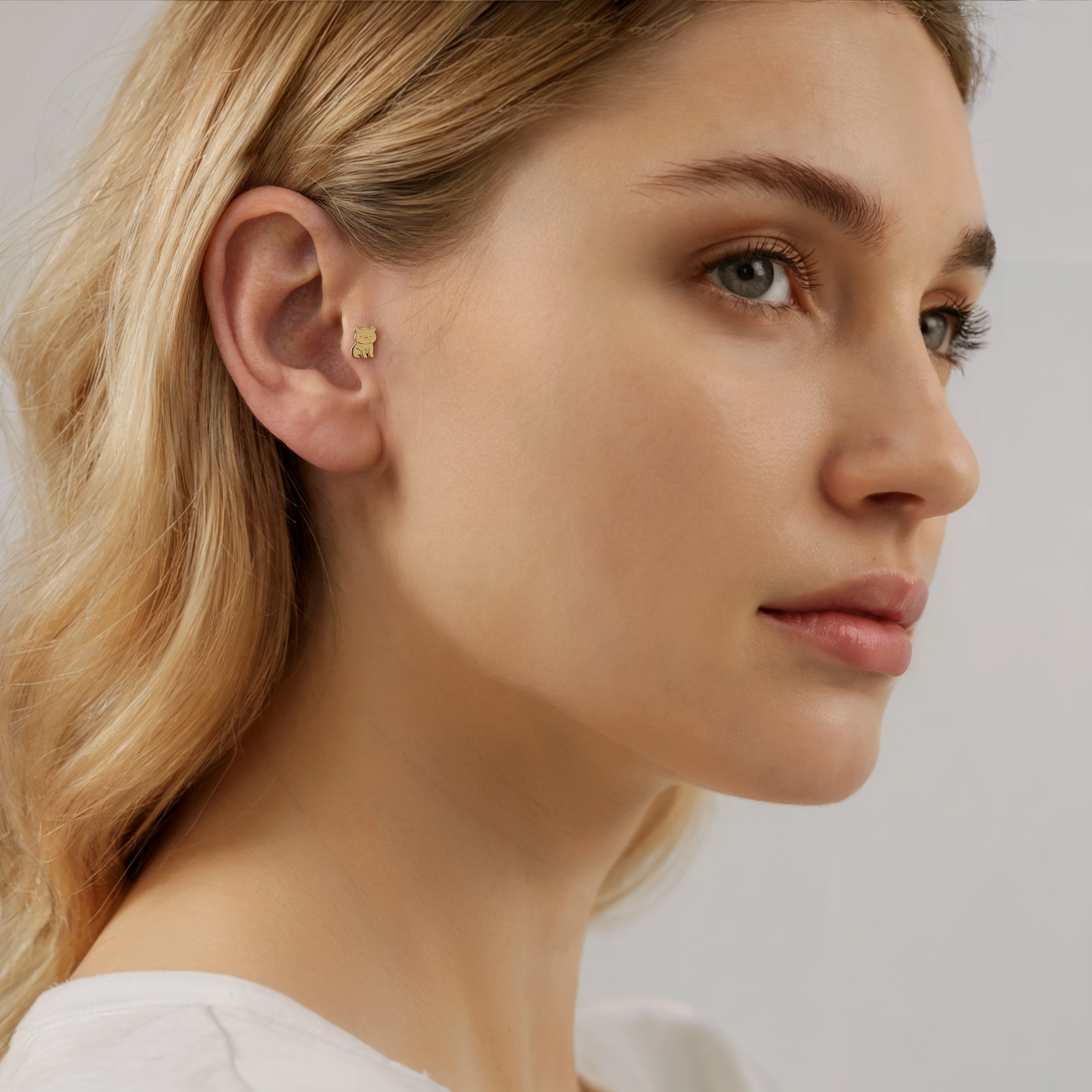 Koala Flatback Ear Piercing 14K Gold / Silver