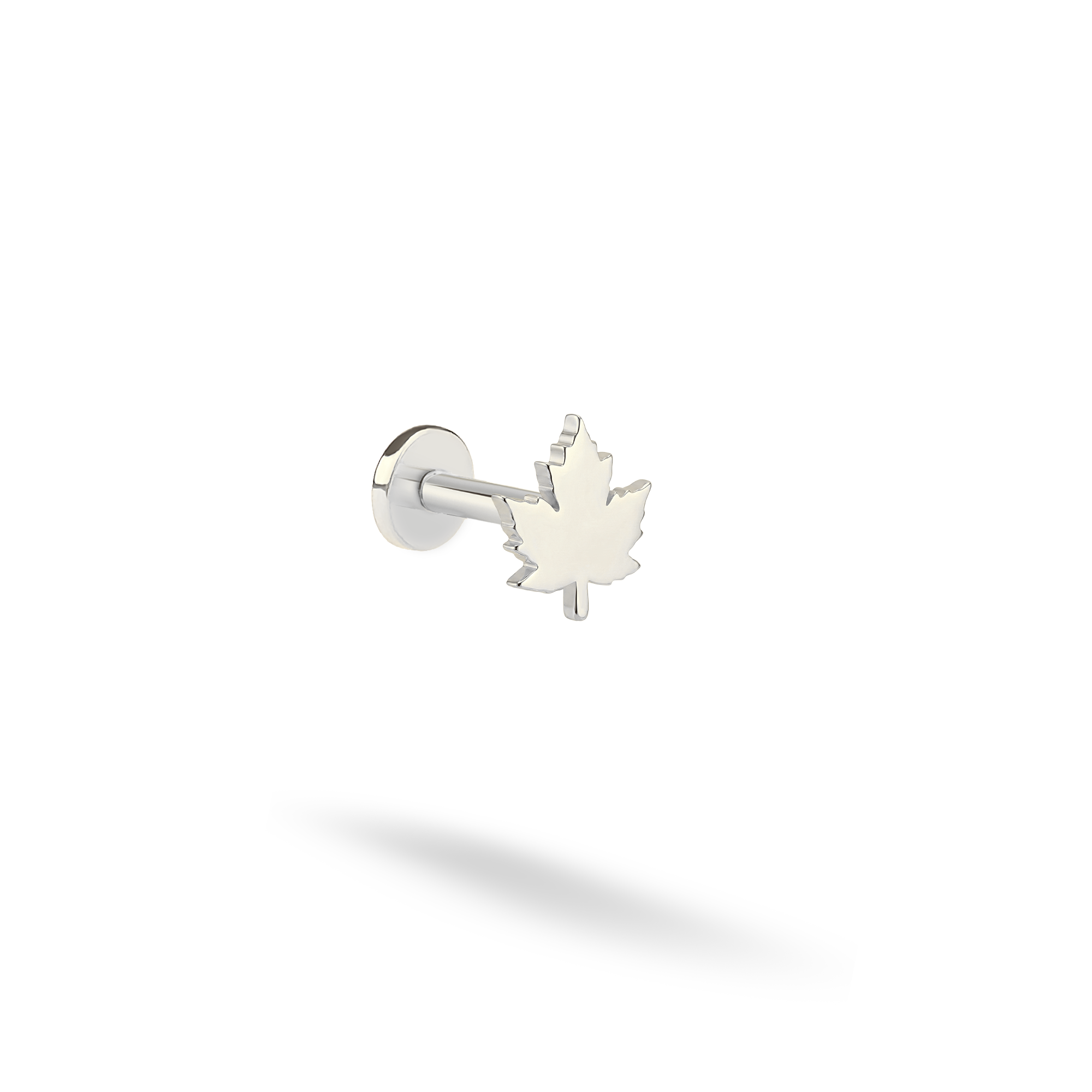 Leaf Flatback Ear Piercing 14K Gold / Silver