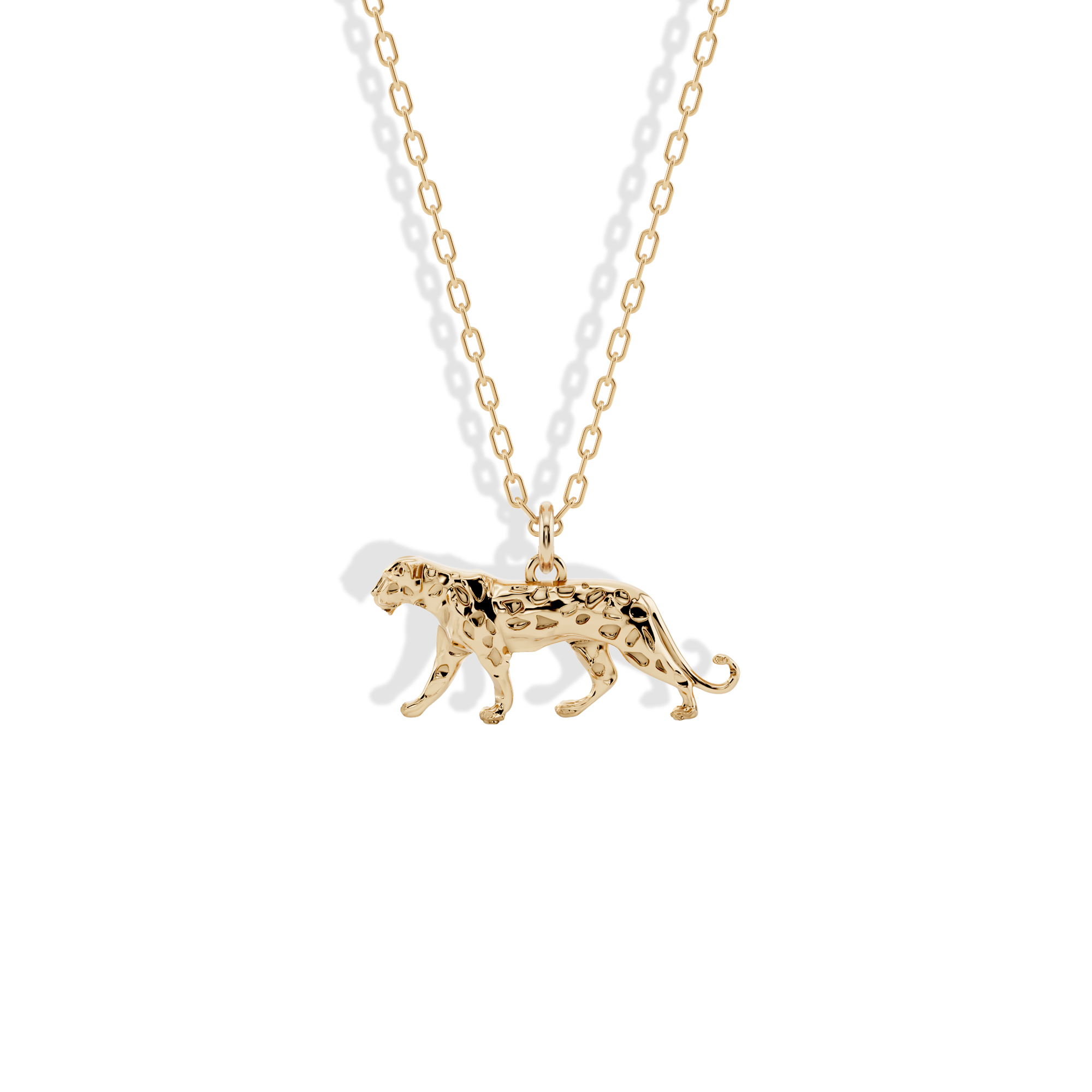 Leopard Pendant Necklace 14K Gold / Silver inspired by wild animals. A hand crafted panther necklace design for those who love bold, nature-inspired jewelry.
