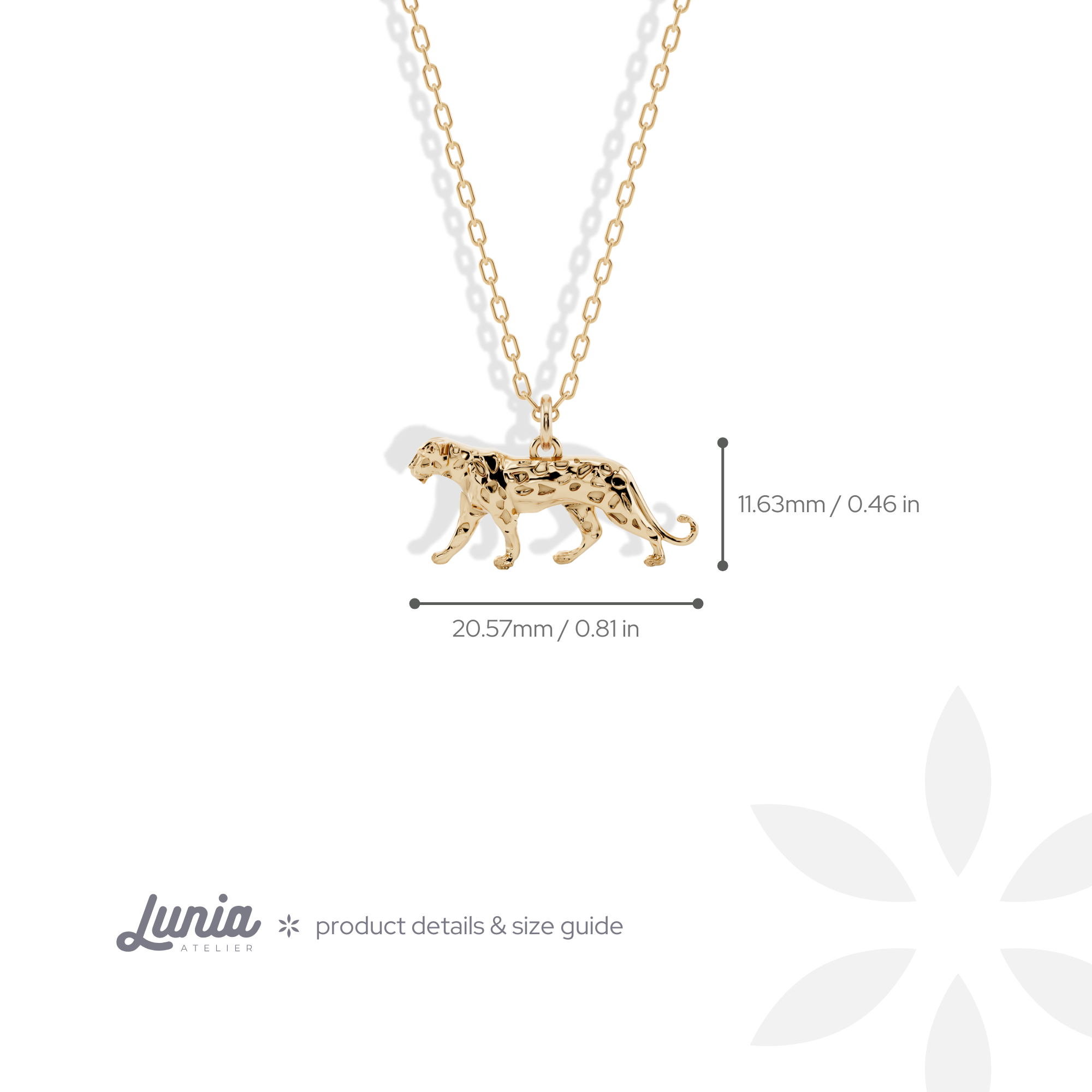 Leopard Pendant Necklace 14K Gold / Silver