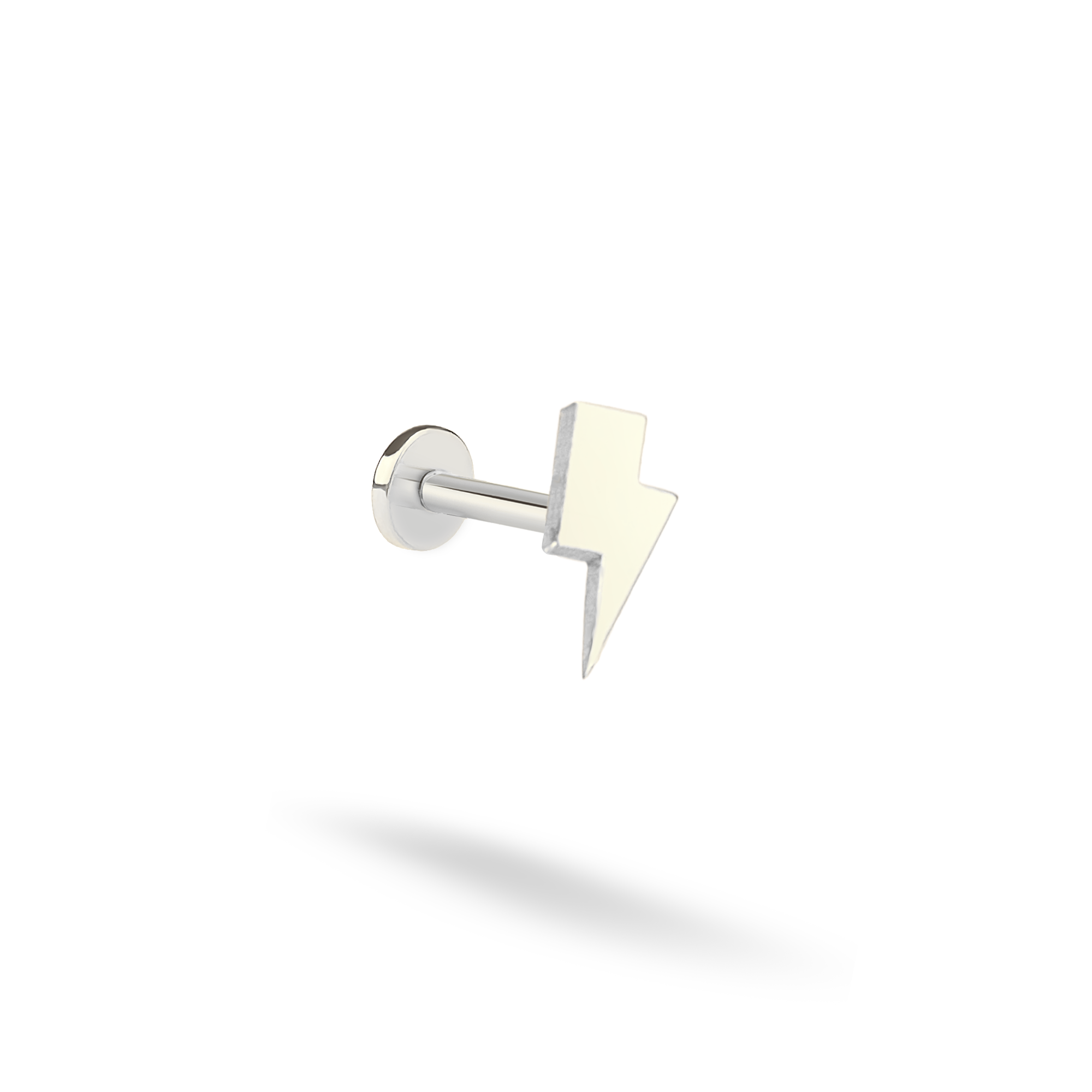 Lightning Bolt Flatback Ear Piercing 14K Gold
