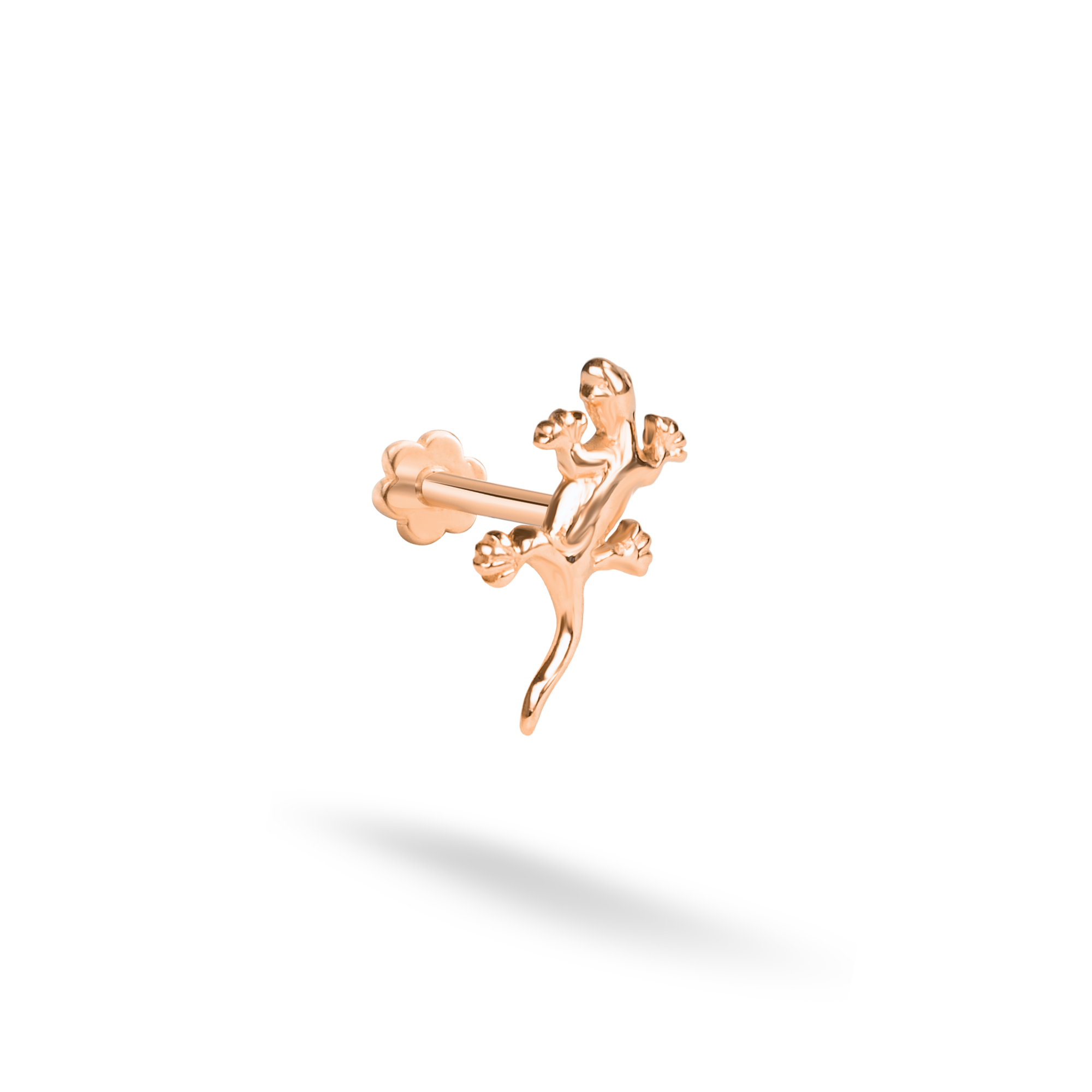 Lizard Flatback Ear Piercing 14K Gold