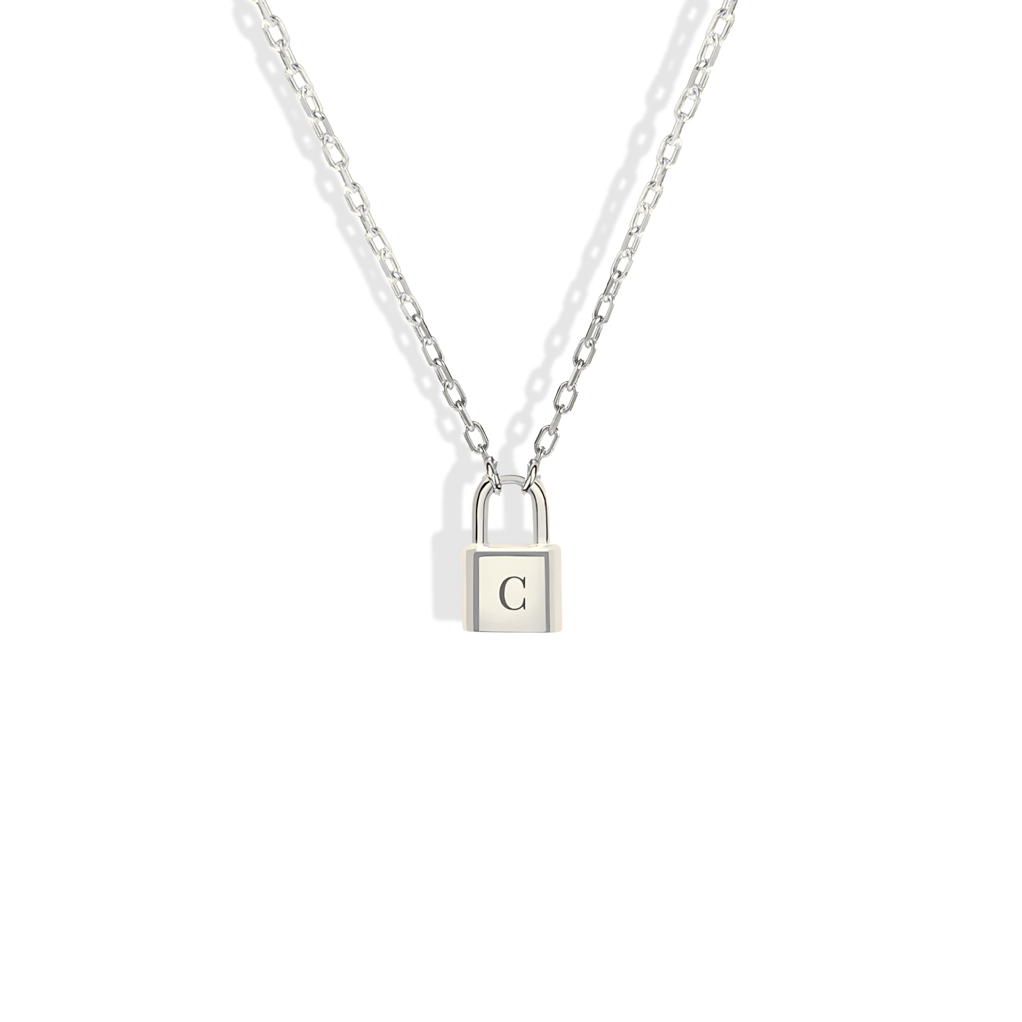 Lock Initial Custom Necklace 14K Gold