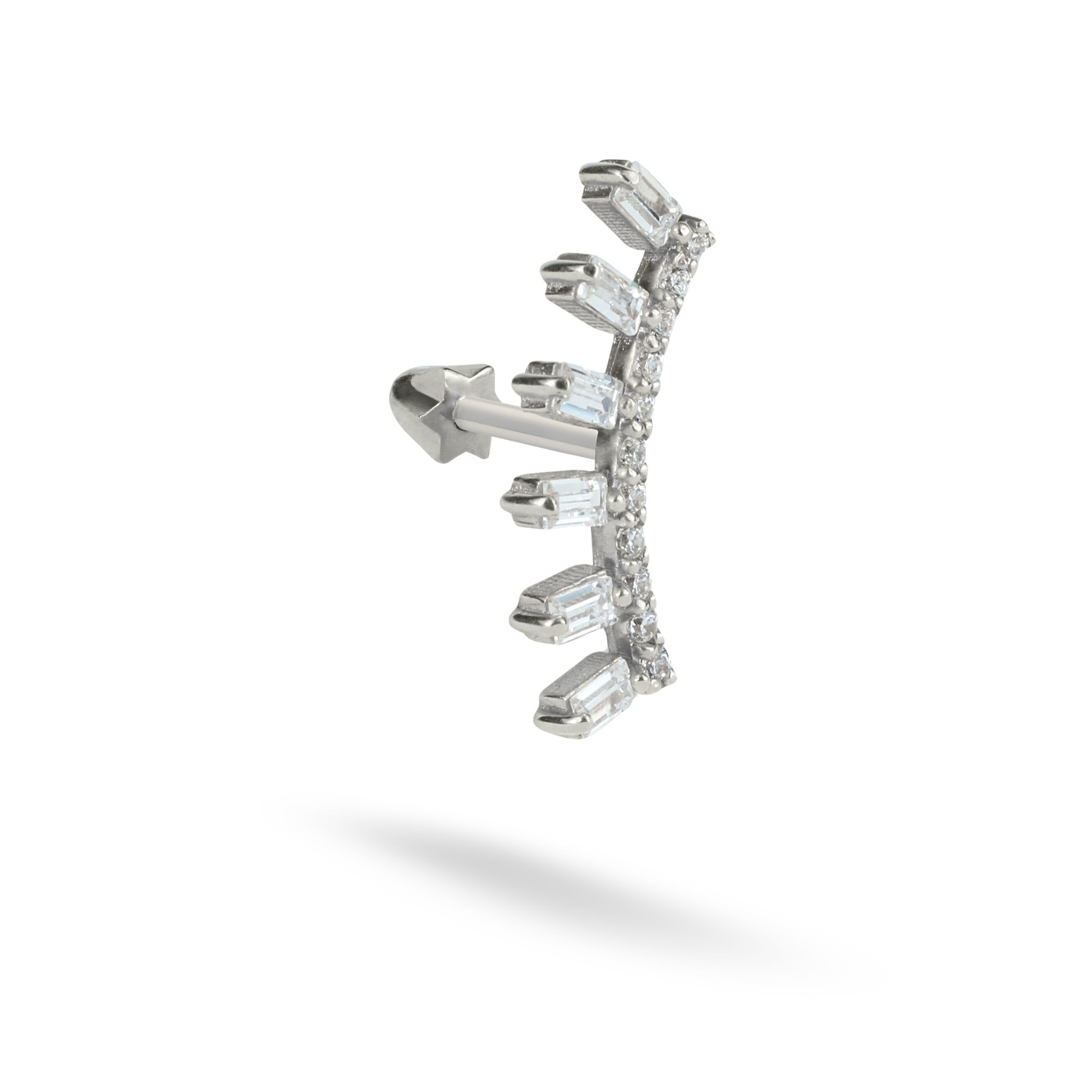 Marquise Flatback Ear Piercing 14K Gold with CZ Stone