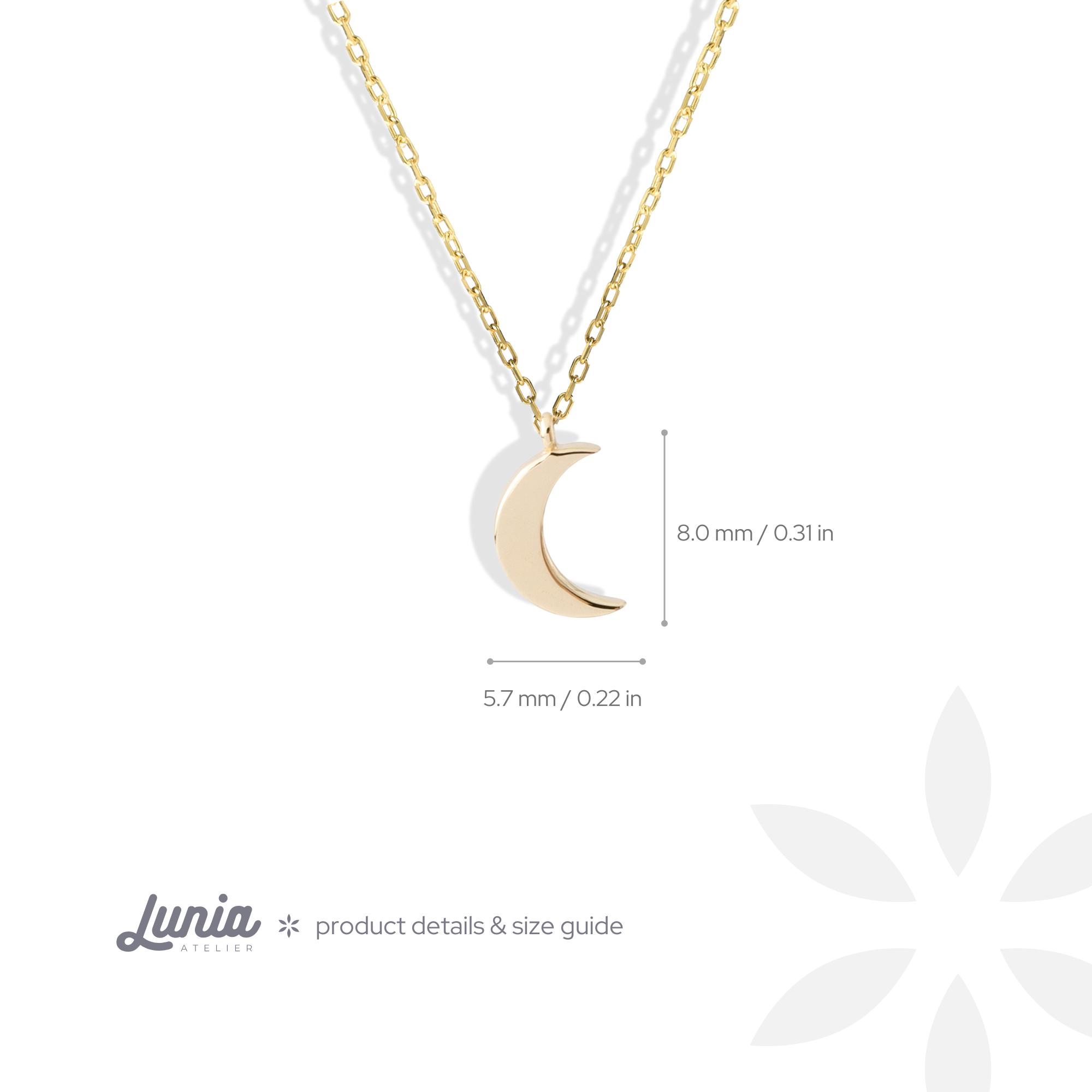 Mini Crescent Necklace 14K Gold