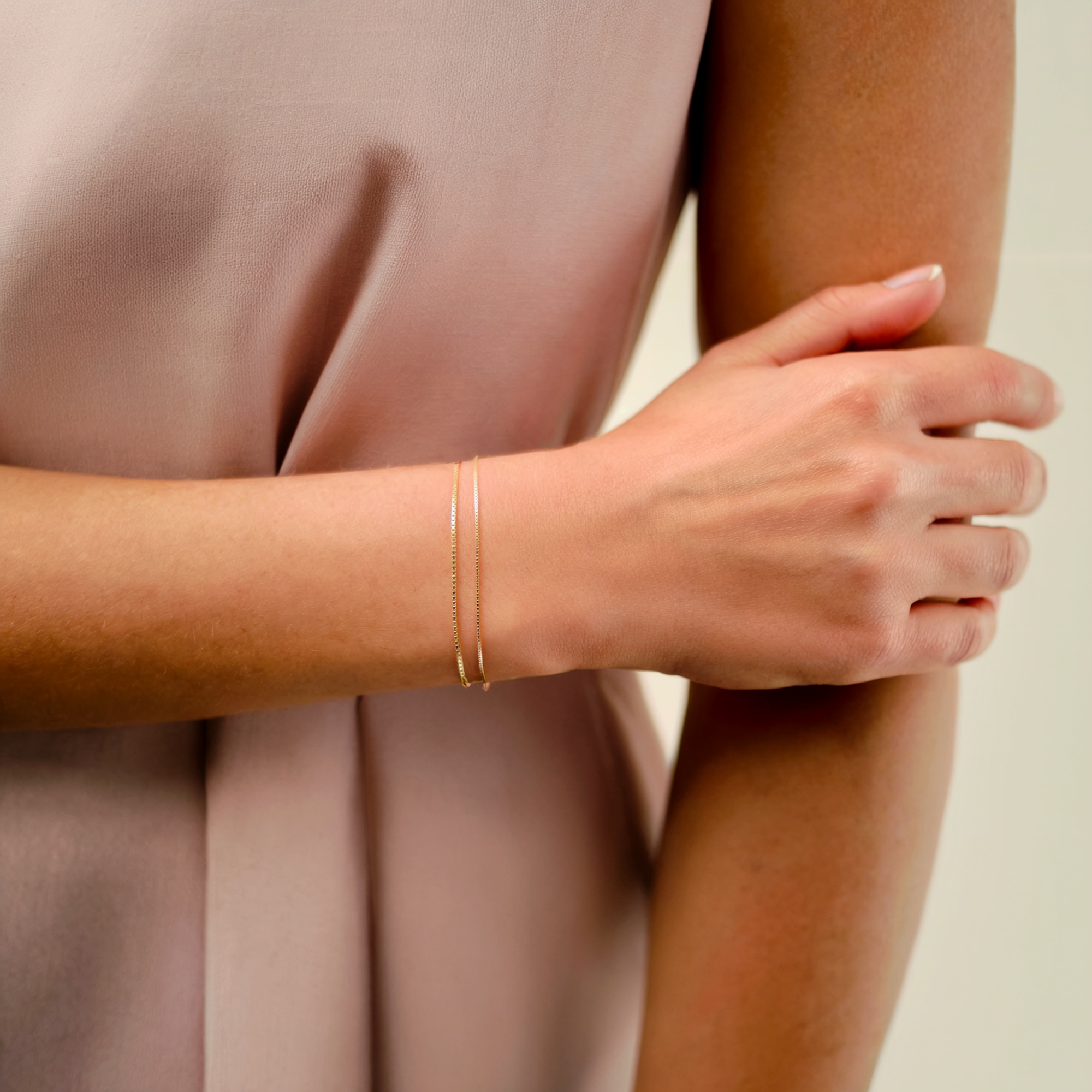 Minimalist Box Shape Bracelet 14K Gold