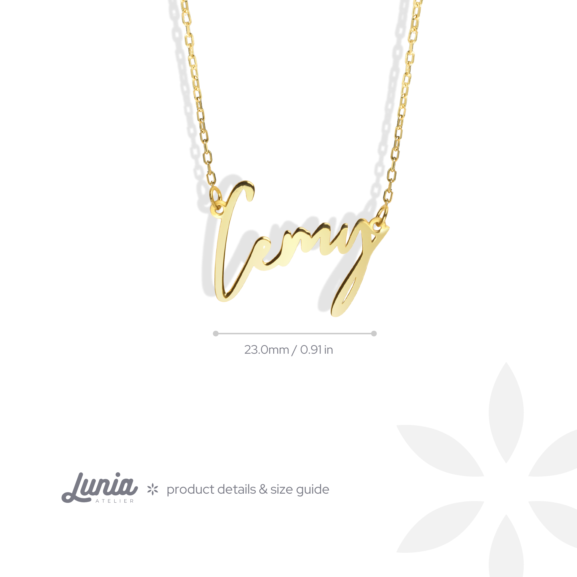 Modern Personalized Name Custom Necklace 14K Gold