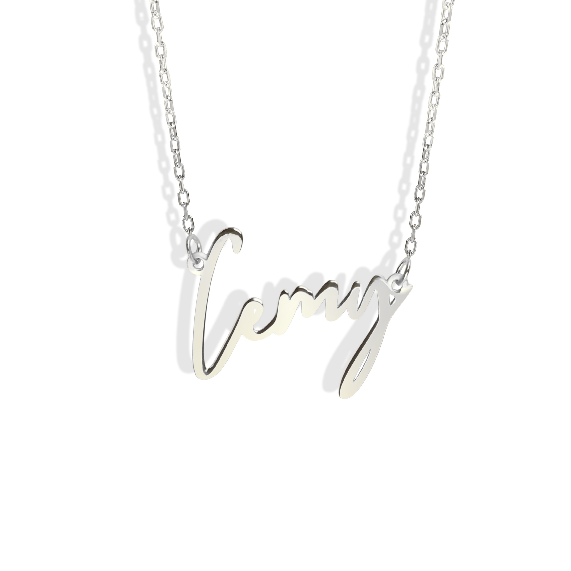 Modern Personalized Name Custom Necklace 14K Gold