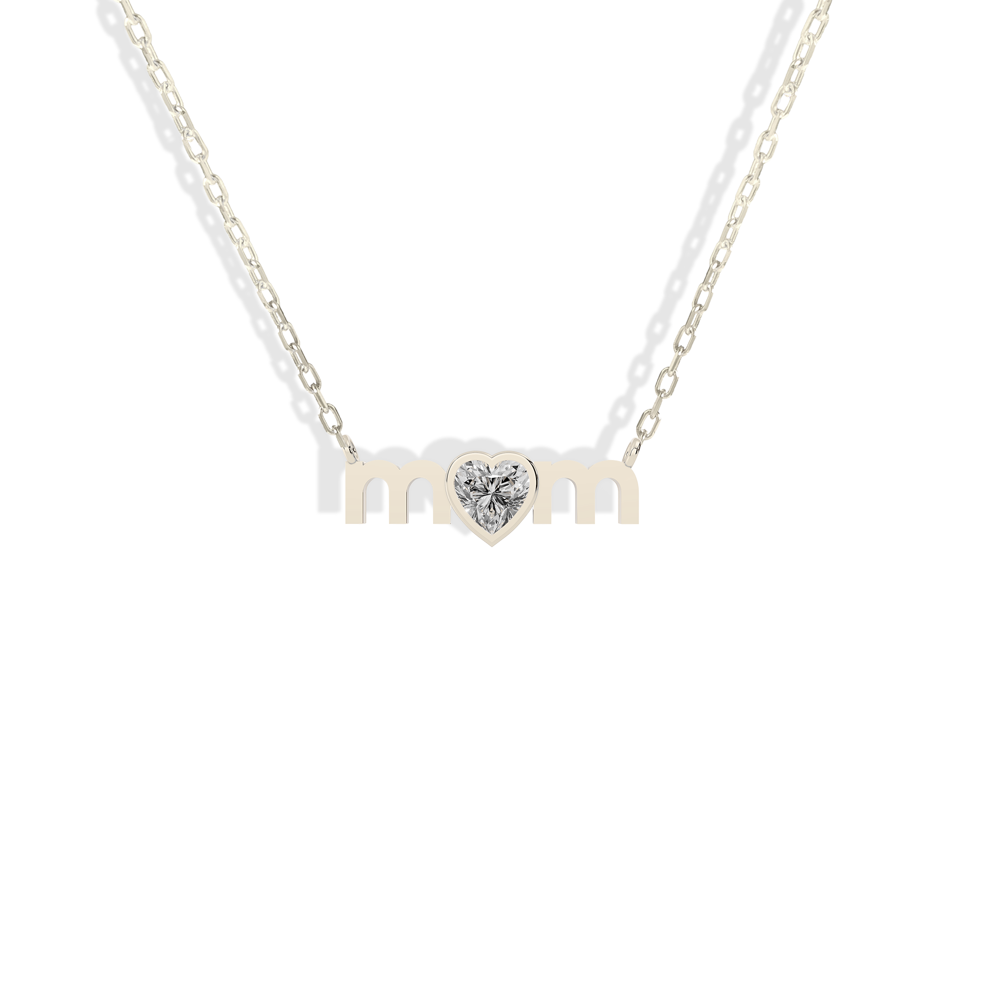Mom Lettering Birthstone Love Mama Stone Necklace 14K Gold / Silver