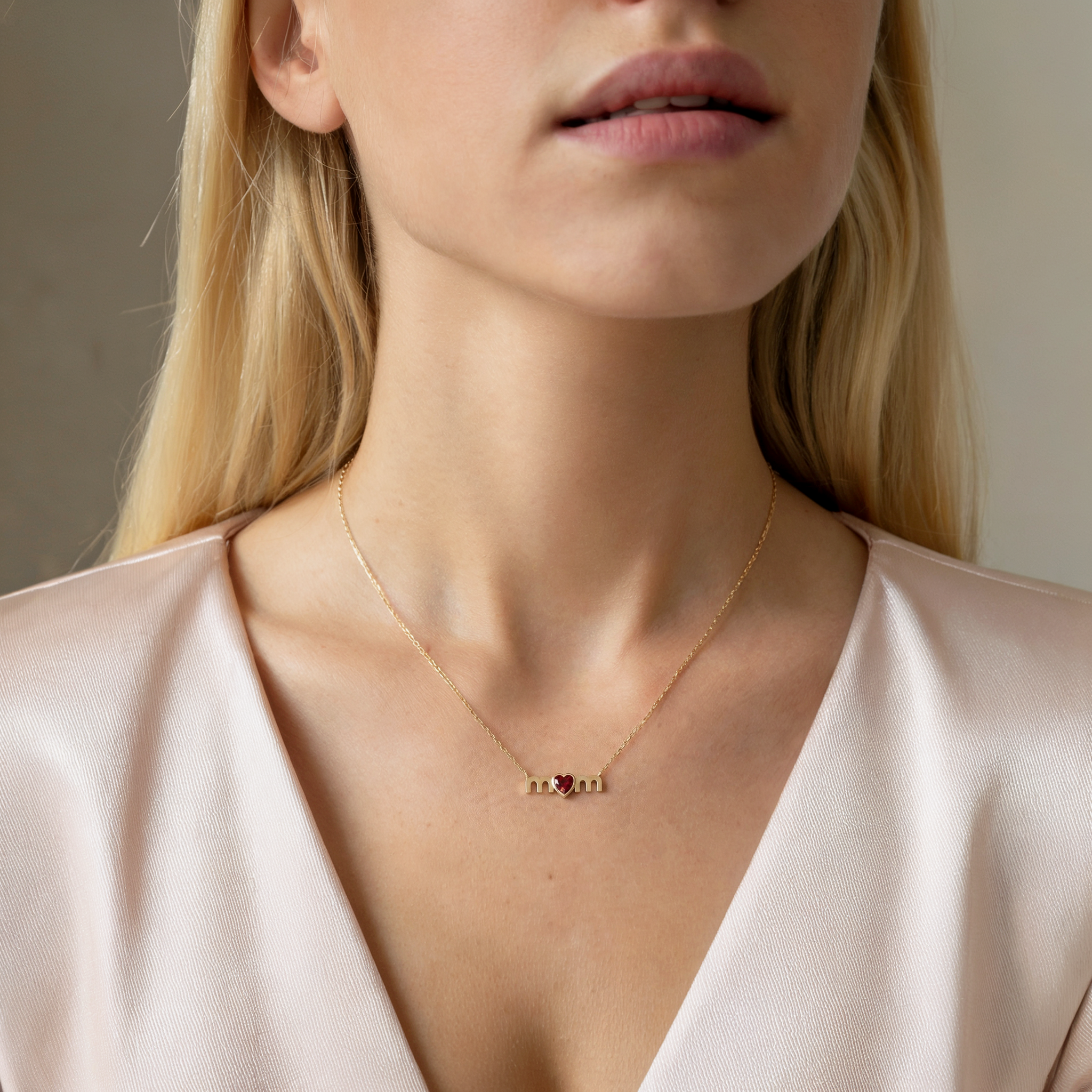 Hand crafted mama jewelry with birthstone detail nickel free chain necklace in silver and gold