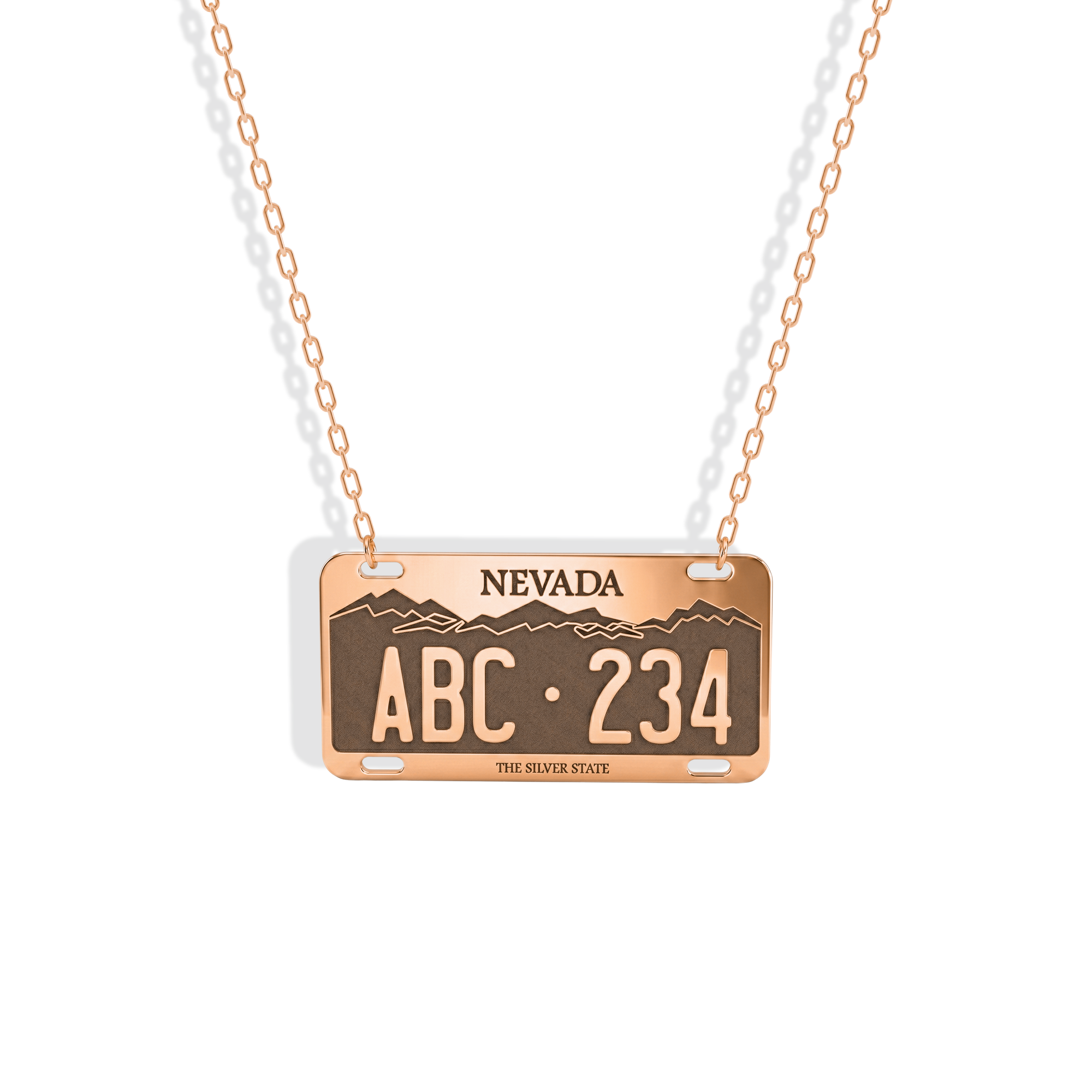 Nevada Car License Plate Custom Necklace 14K Gold / Silver