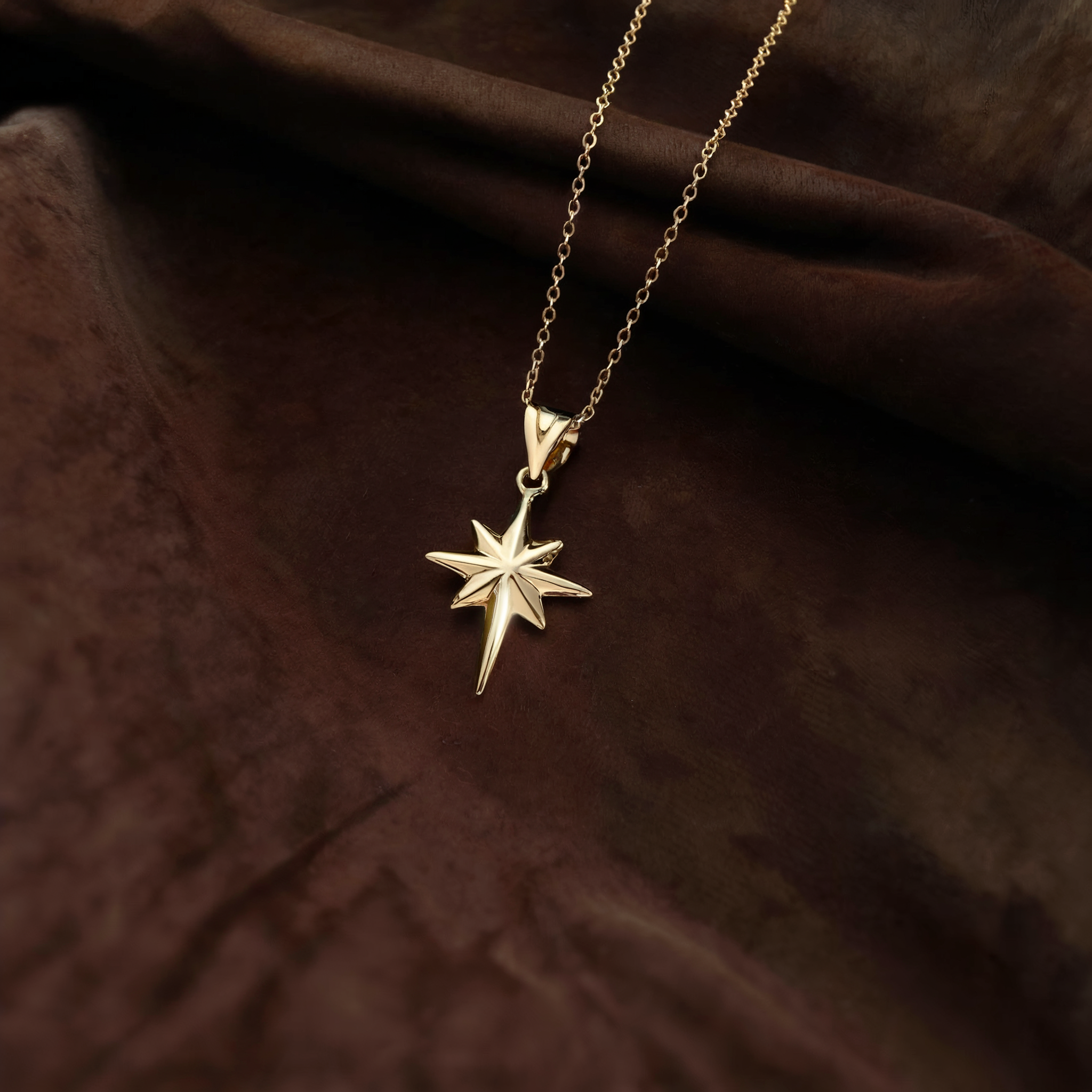 North Star Necklace 14K Gold