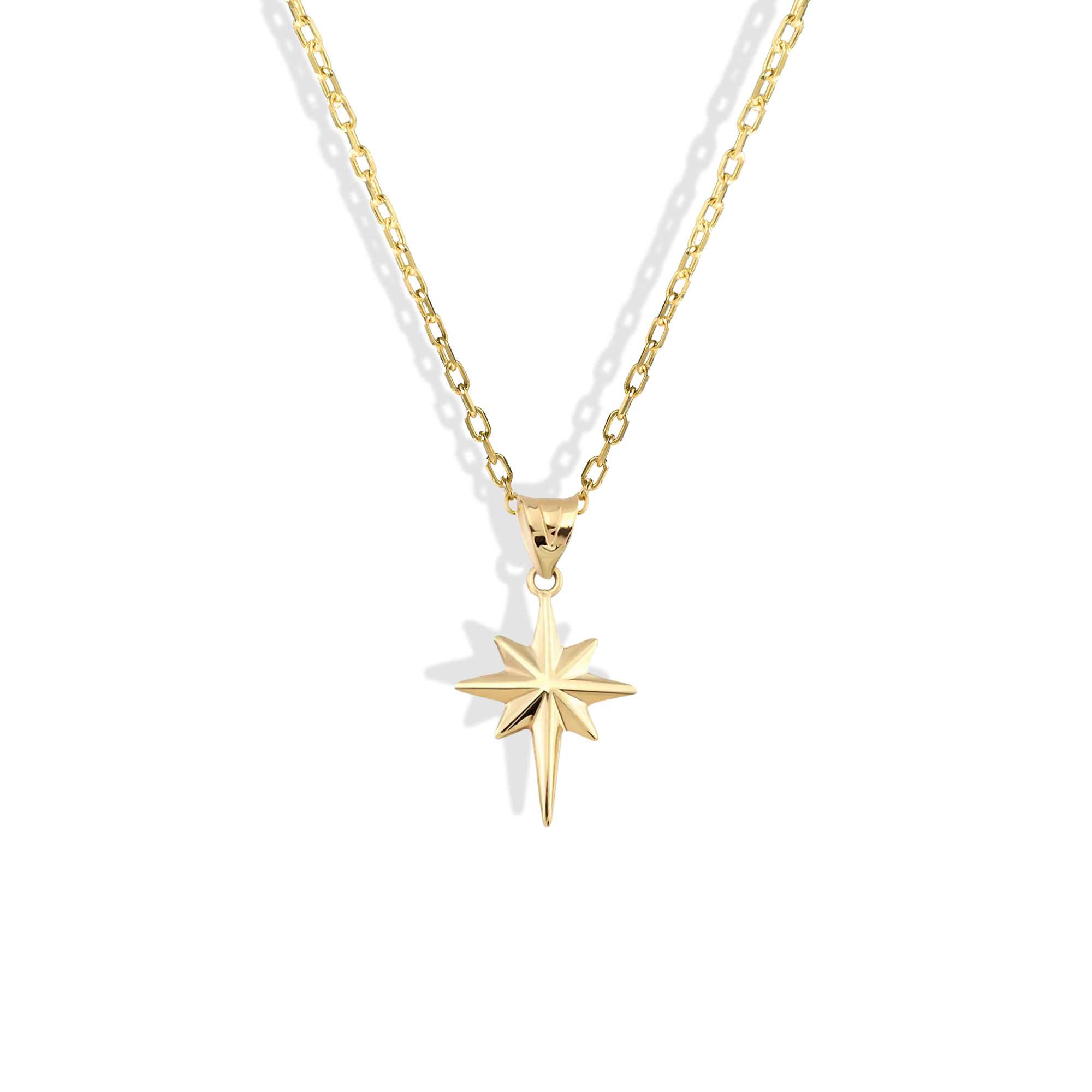 North Star Necklace 14K Gold