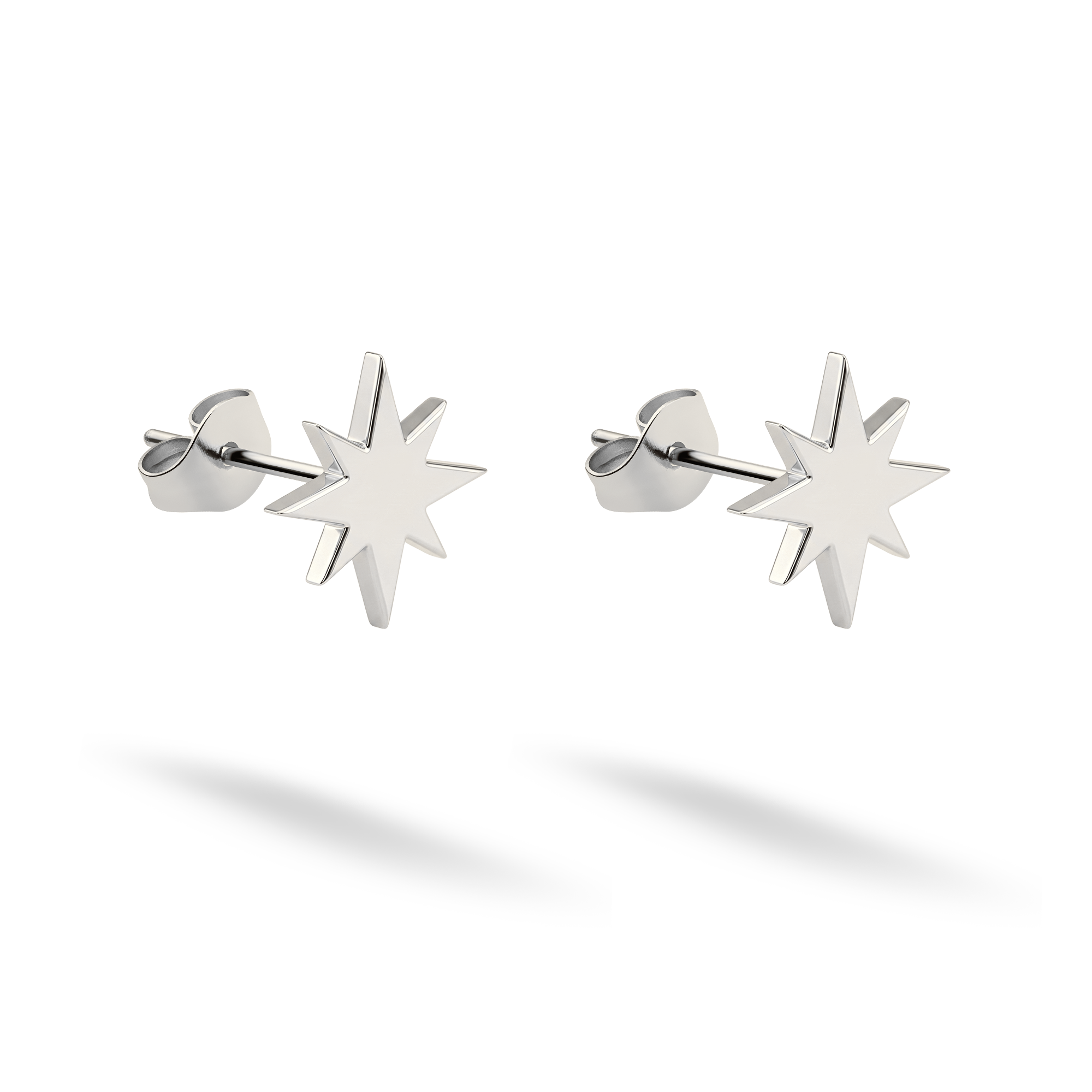 North Star Stud Earrings 14K Gold / Silver