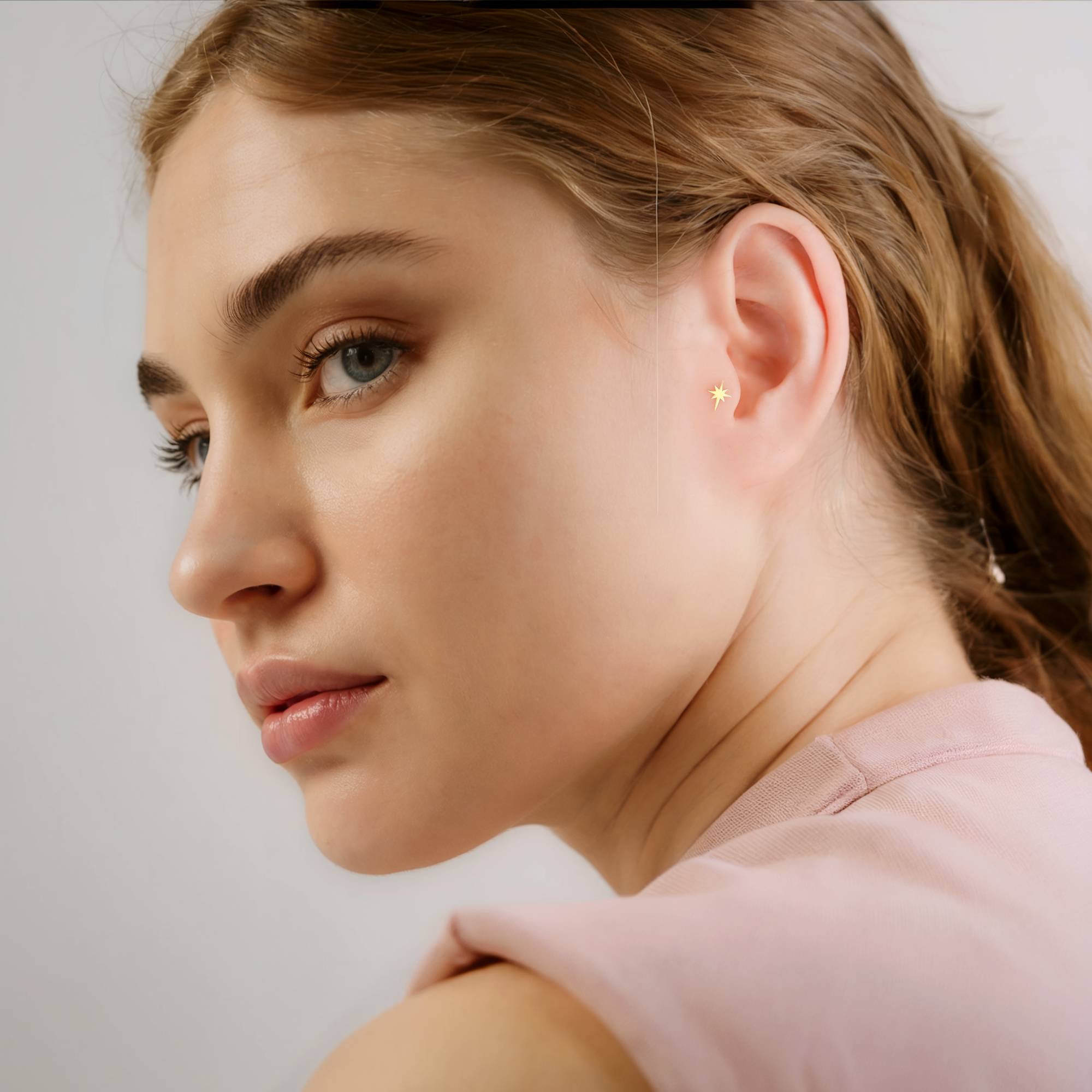 NorthStar Flatback Ear Piercing 14K Gold