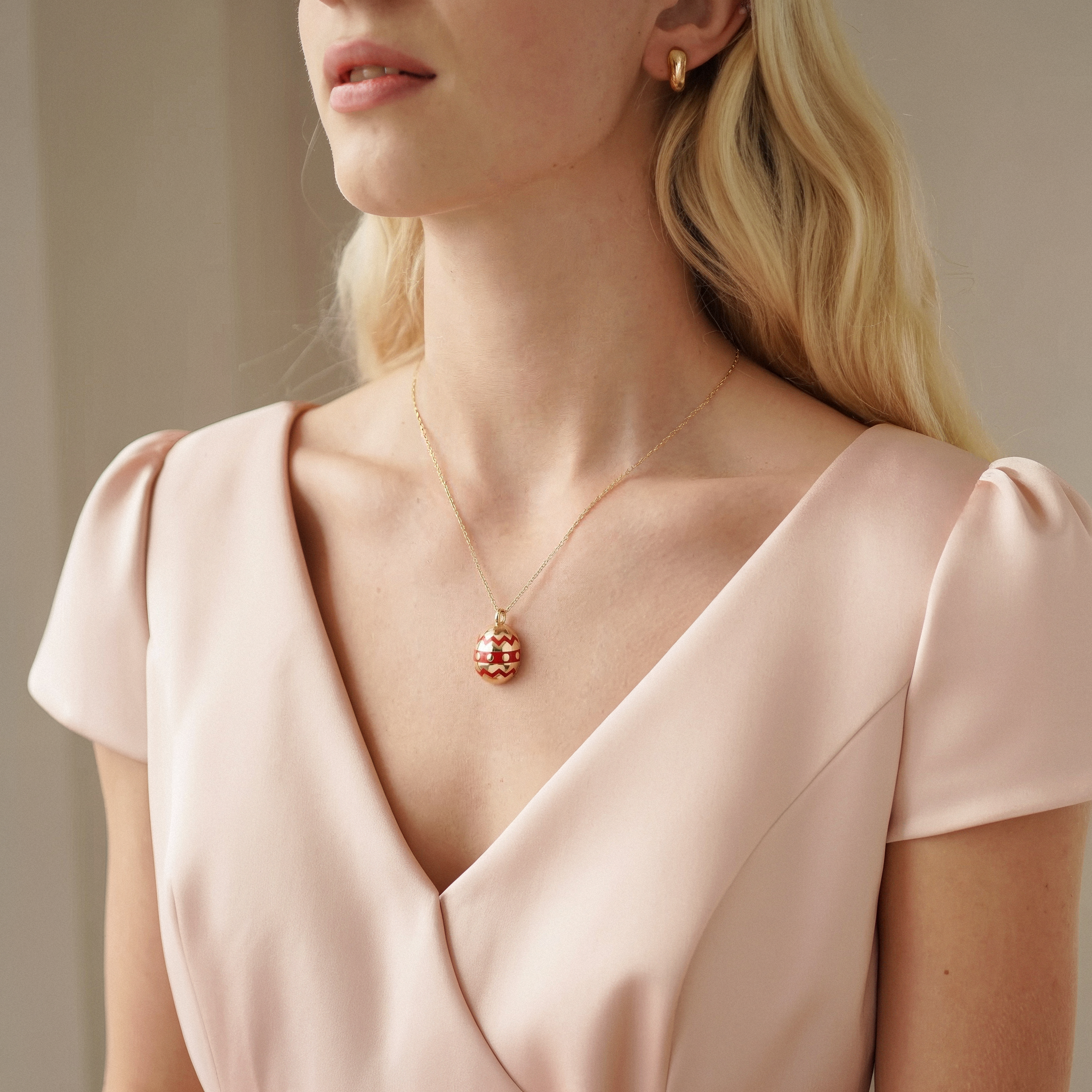 Ornate Easter Egg Gold Custom Necklace 14K Gold / Silver