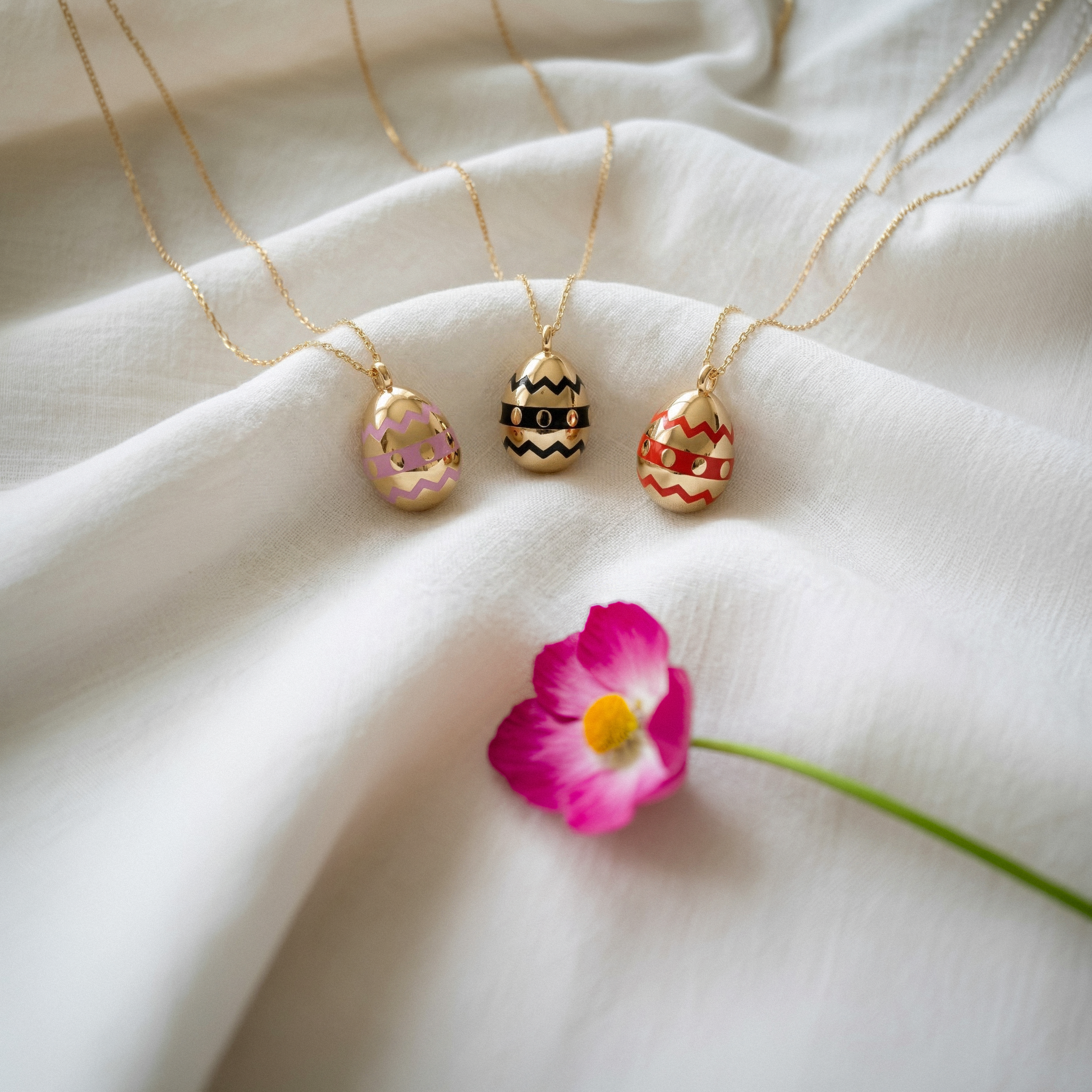 Ornate Easter Egg Gold Custom Necklace 14K Gold / Silver