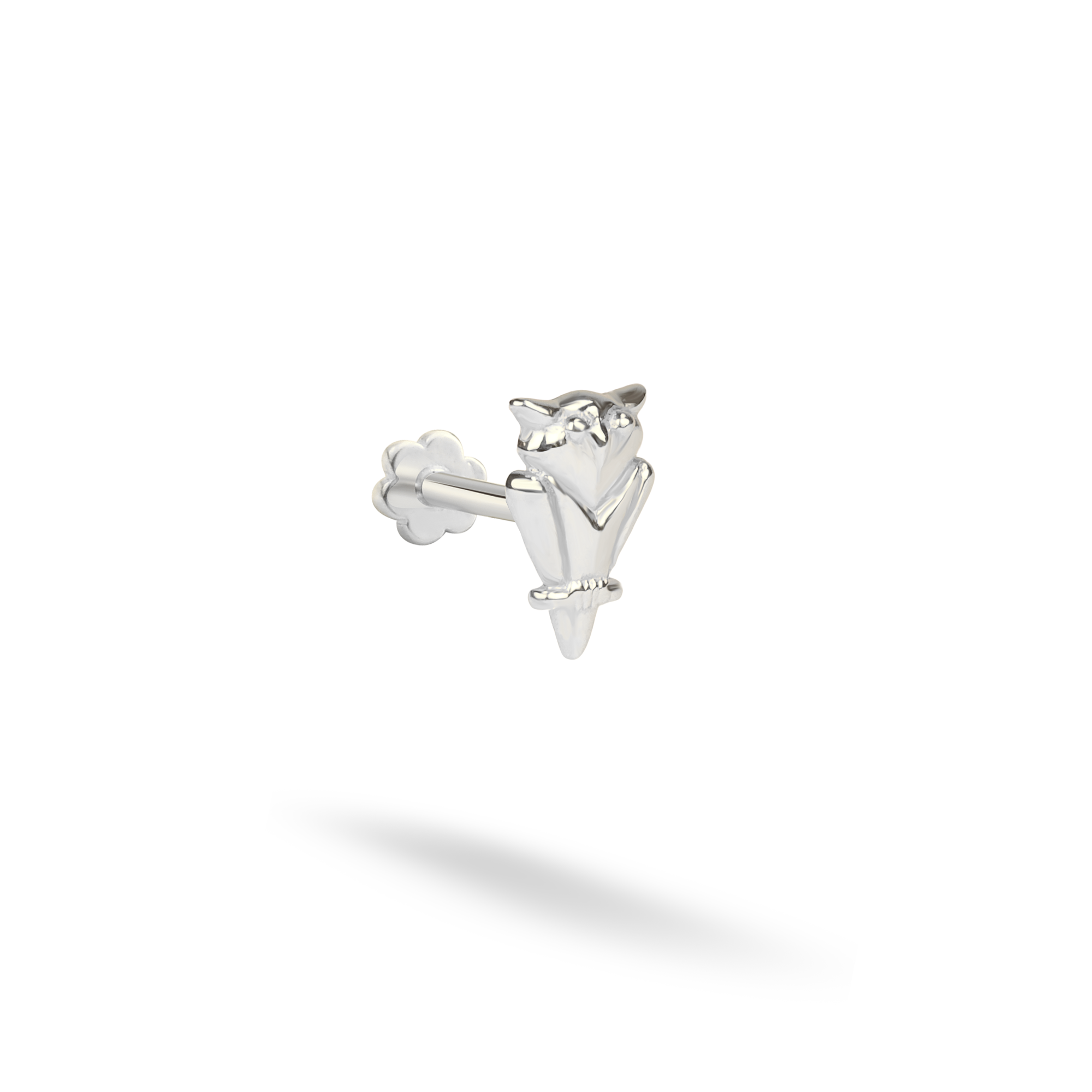 Owl Flatback Ear Piercing 14K Gold
