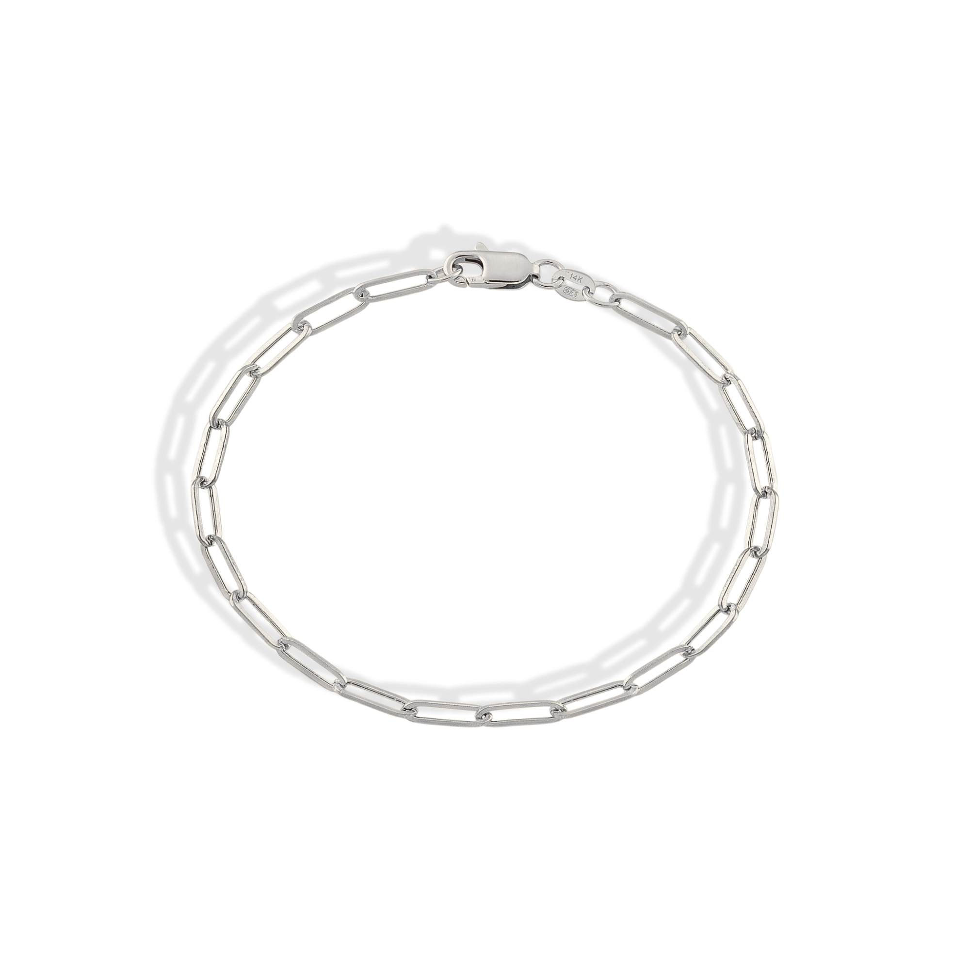 Paper Clip Chain Bracelet 14K Gold