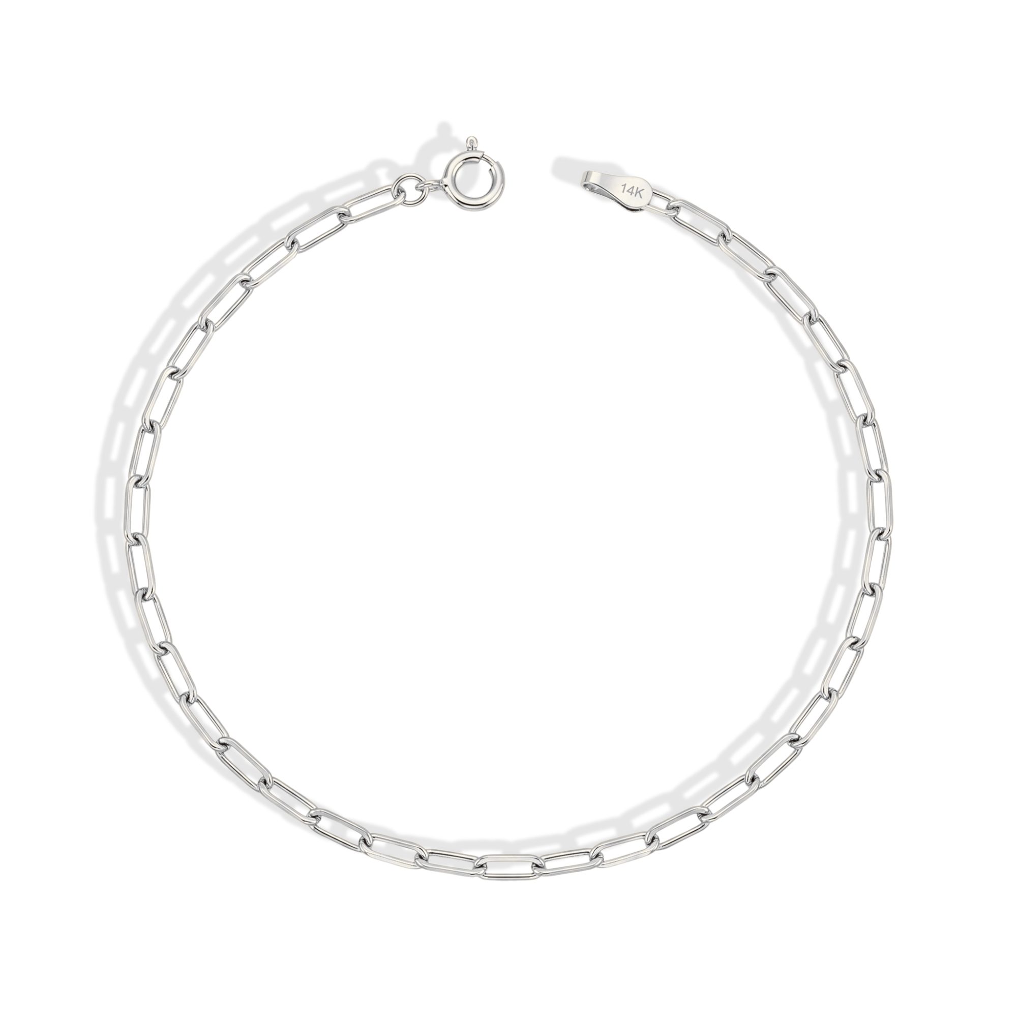 Paper Clip Chain Bracelet 14K Gold