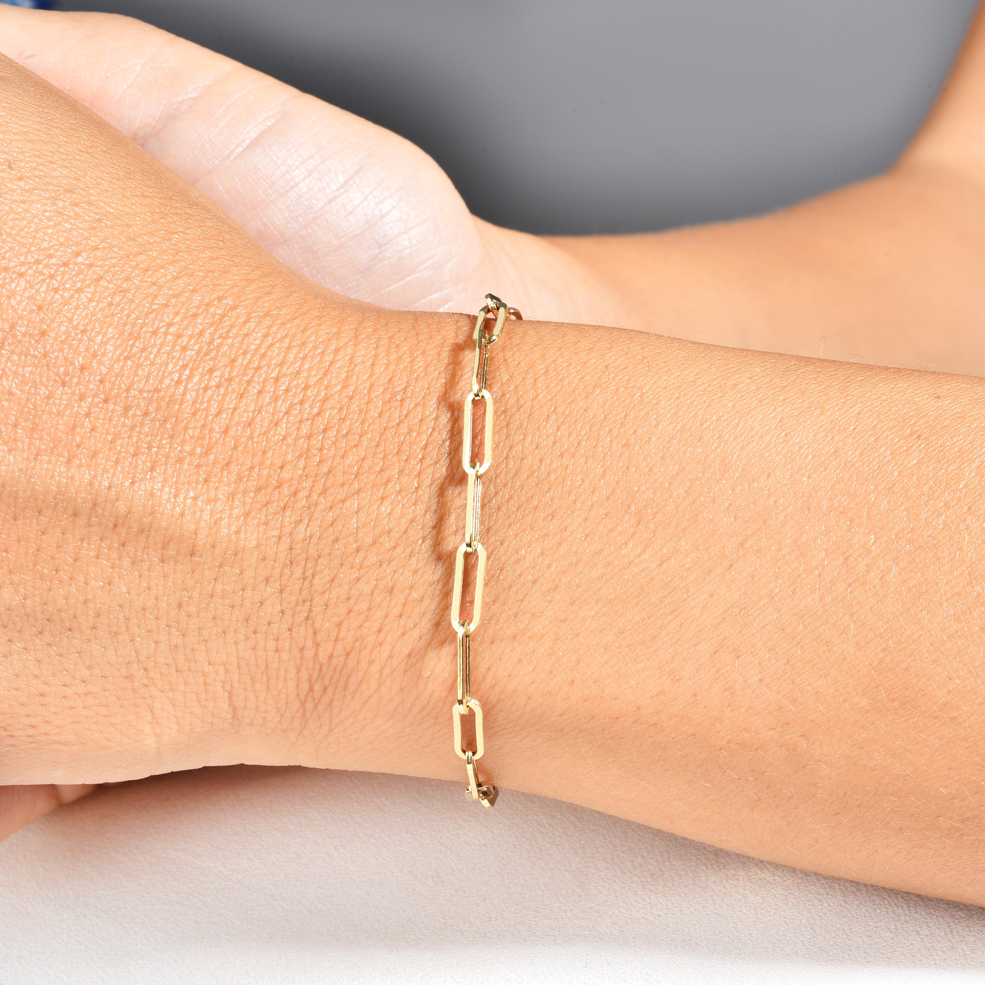 Paperclip Chain Bracelet 14K Gold