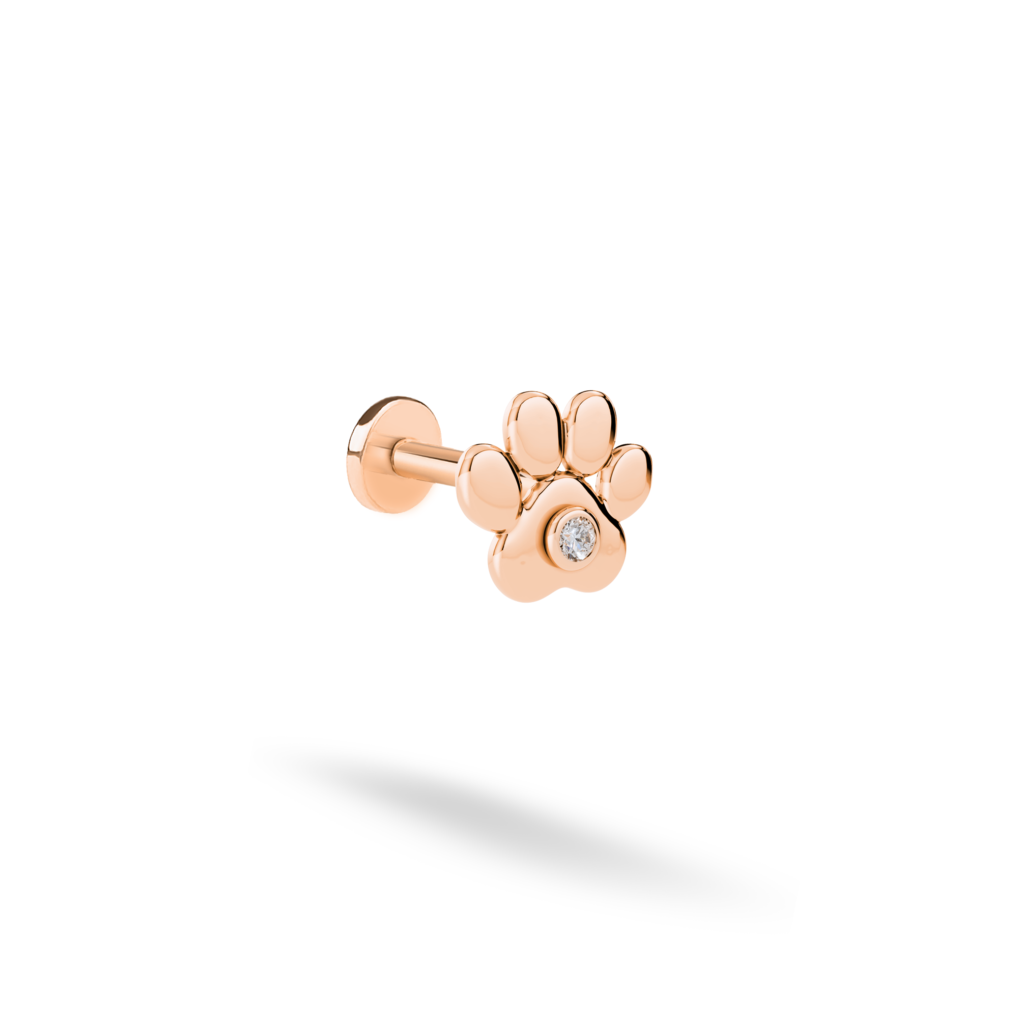 Paw Stone Flatback Ear Diamond Piercing 14K Gold / Silver