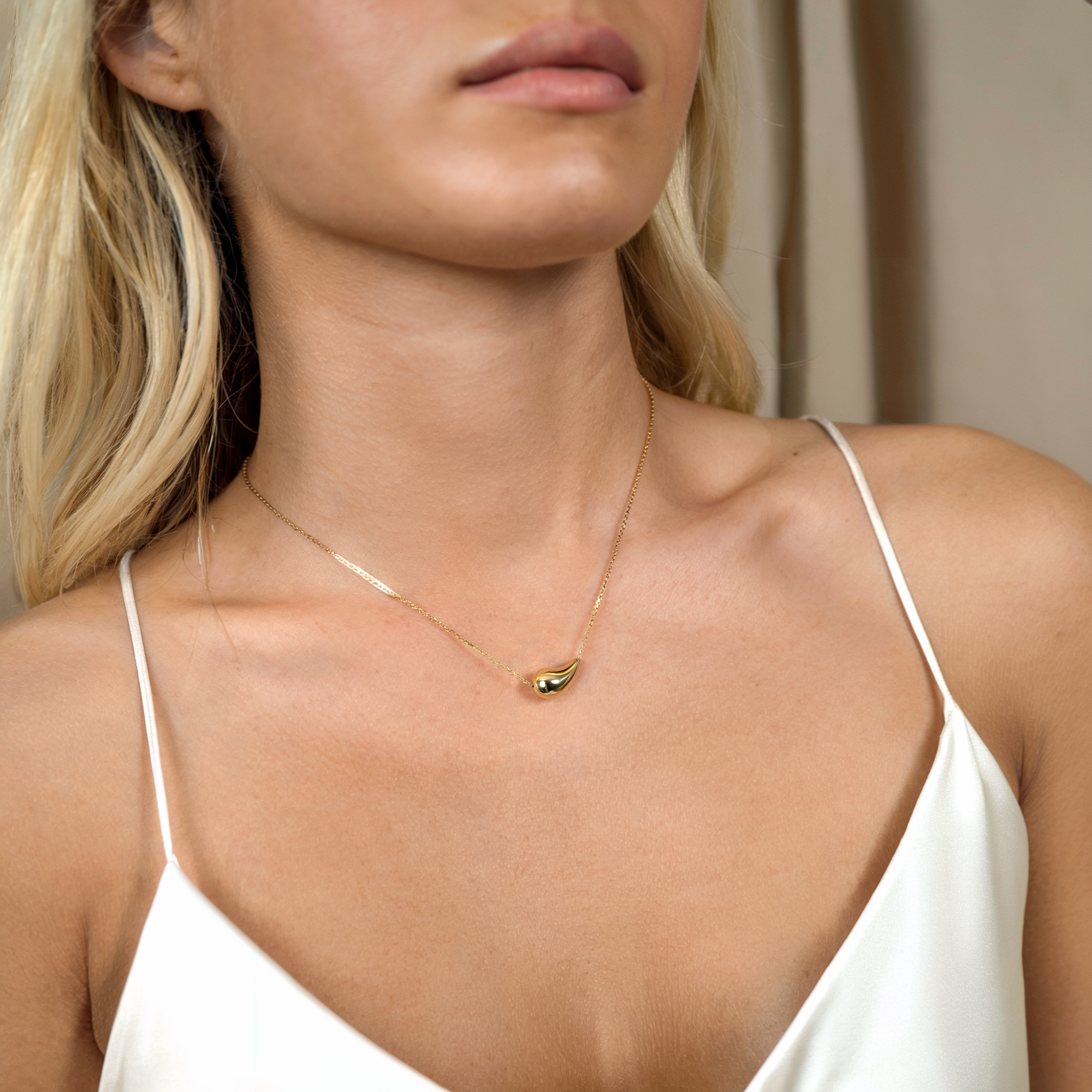 14K Gold Pearl Drop Necklace