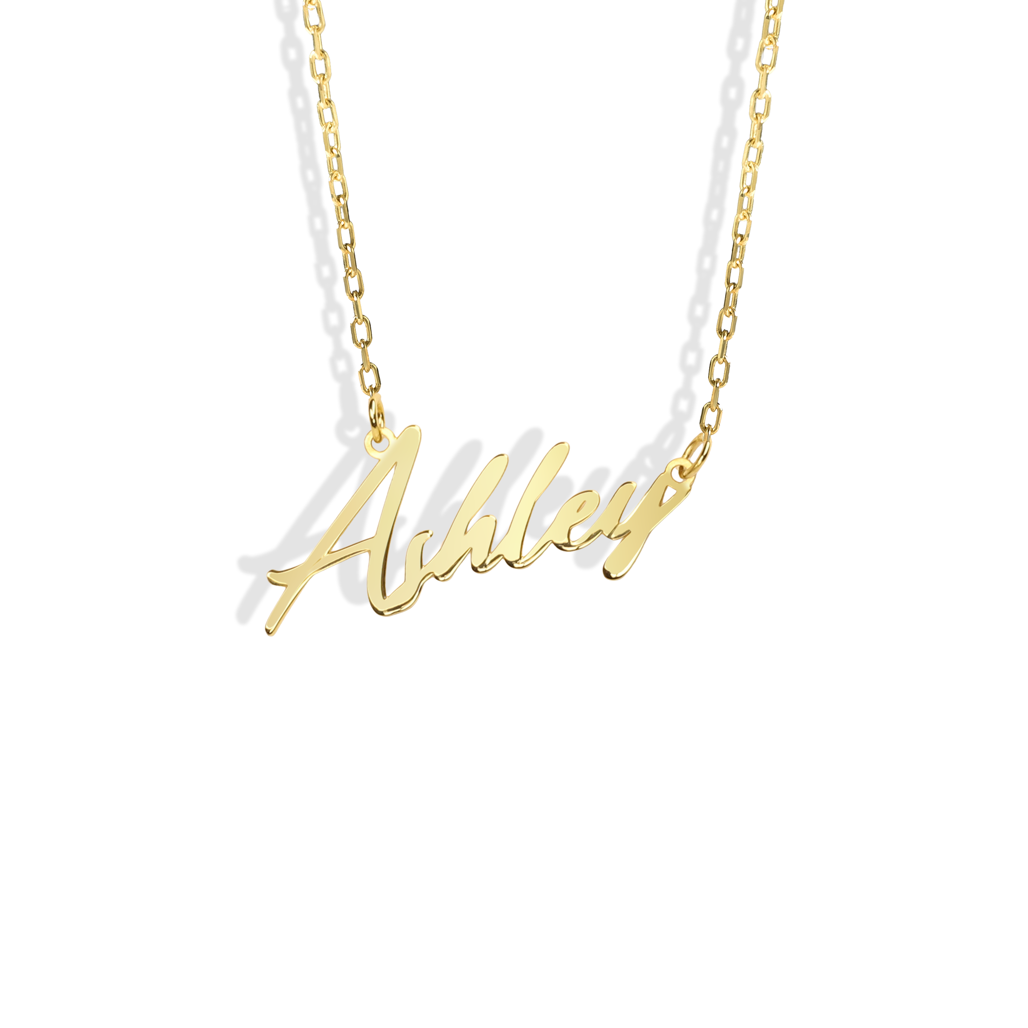 Personalized Script Name Custom Necklace 14K Gold